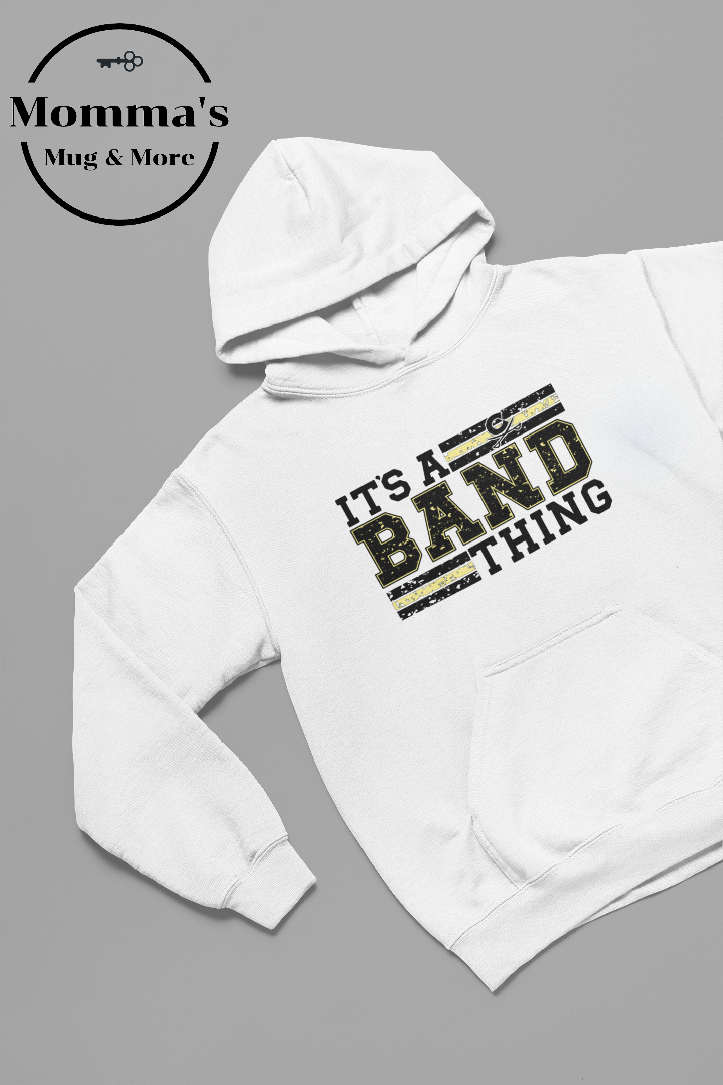 CORUNNA CAVALIERS MARCHING BAND IT'S A BAND THING WHITE HOODIE.png