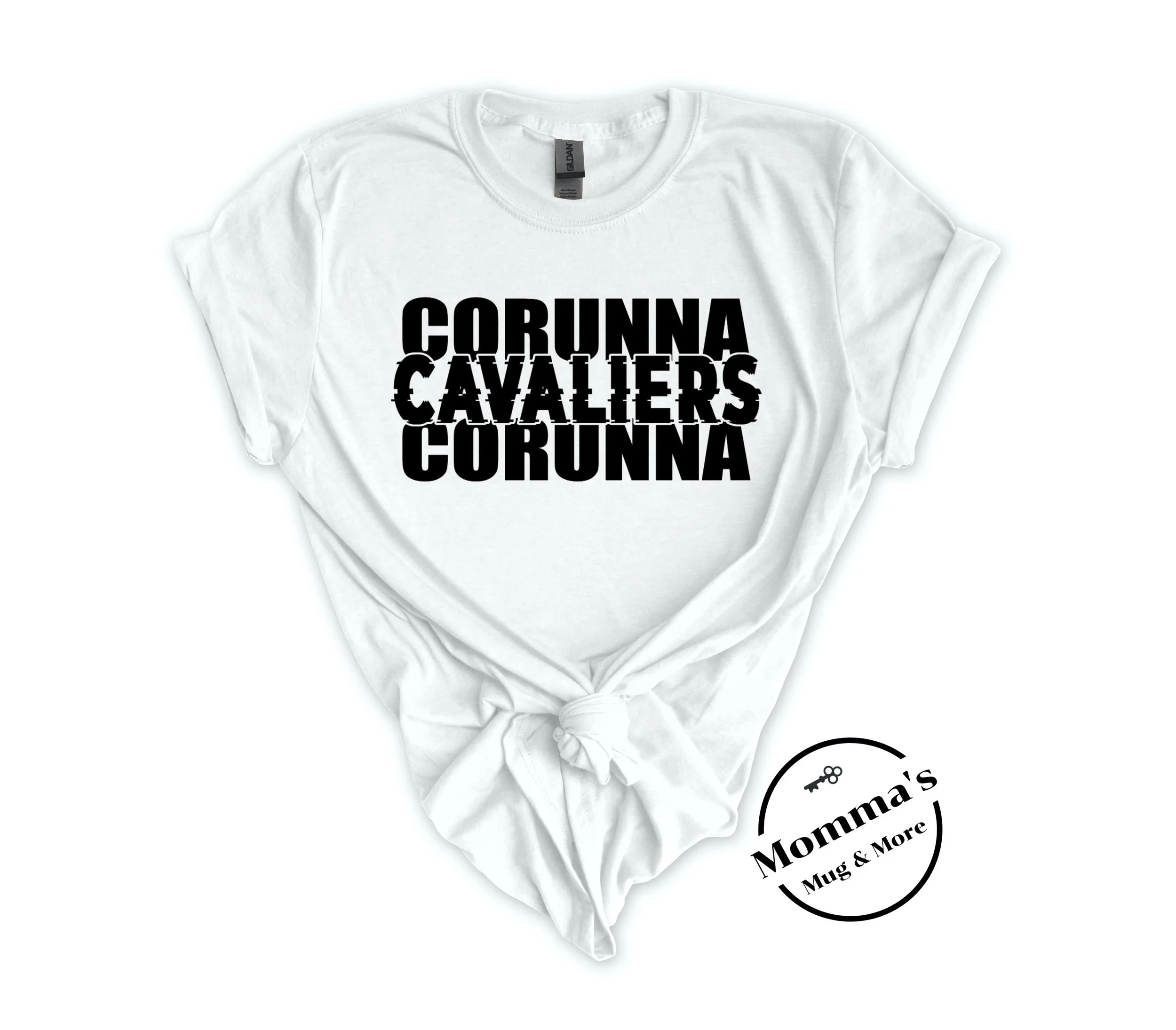 CORUNNA CAVALIERS GLITCH WHITE TEE.jpeg