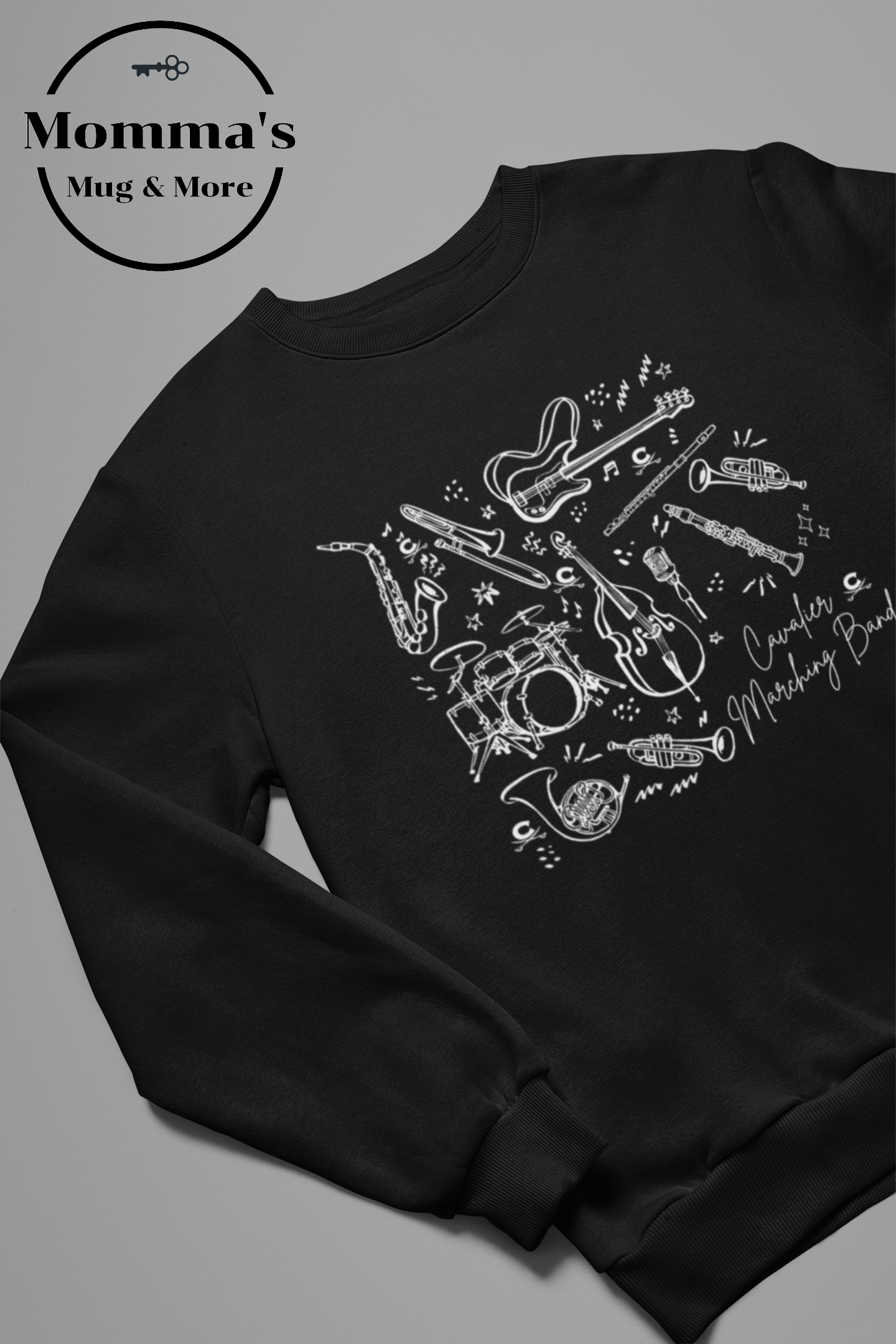 CAVALIERS MARCHING ORCHESTRA WHITE AND BLACK SWEATSHIRT.png