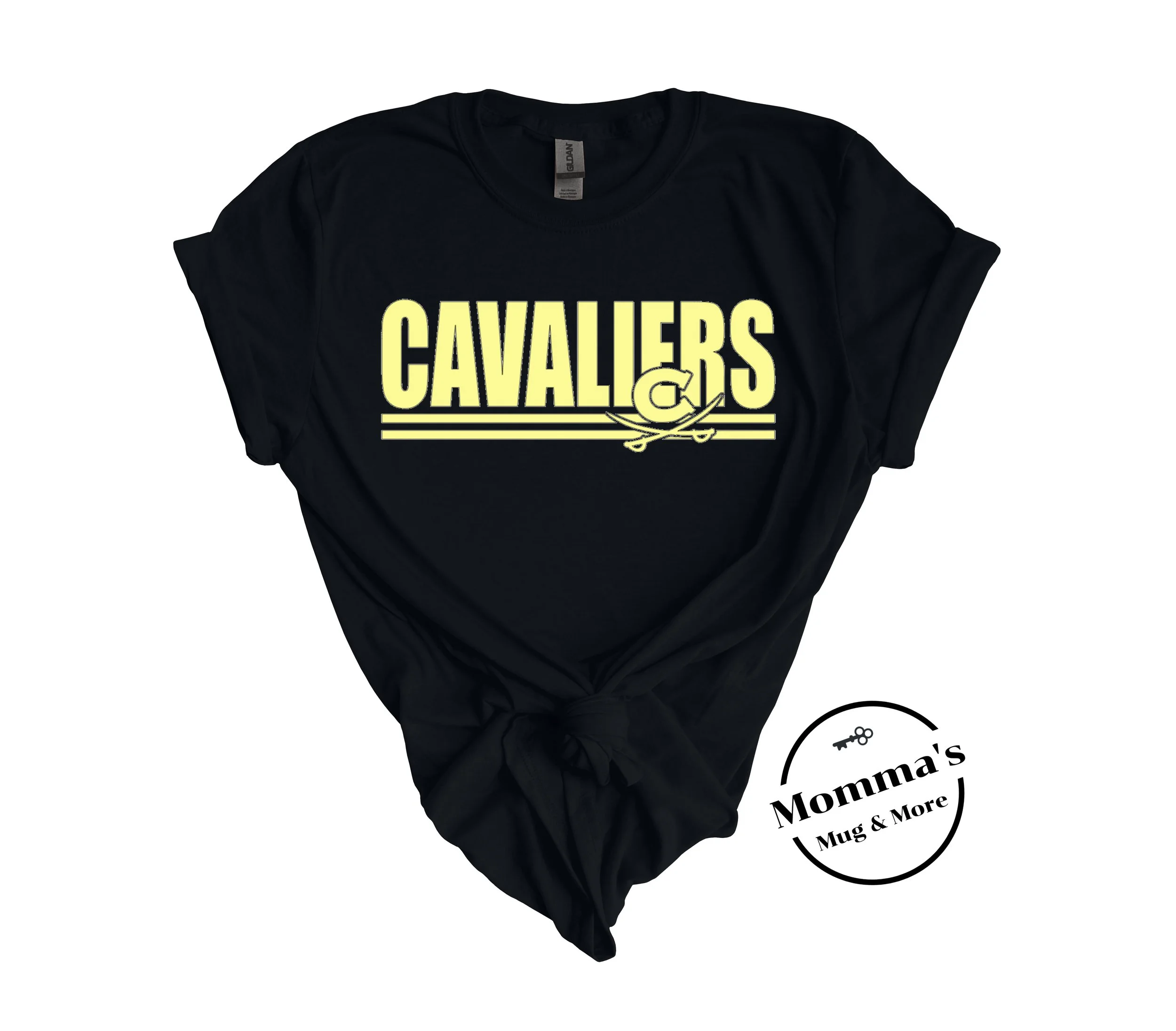 CORUNNA CAVALIERS STRIPED BLACK TEE.jpeg