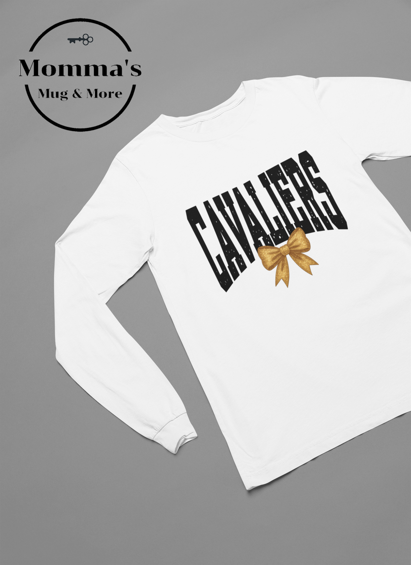CORUNNA CAVALIERS AND BOWS WHITE SLEEVED TEE.png (Copy)