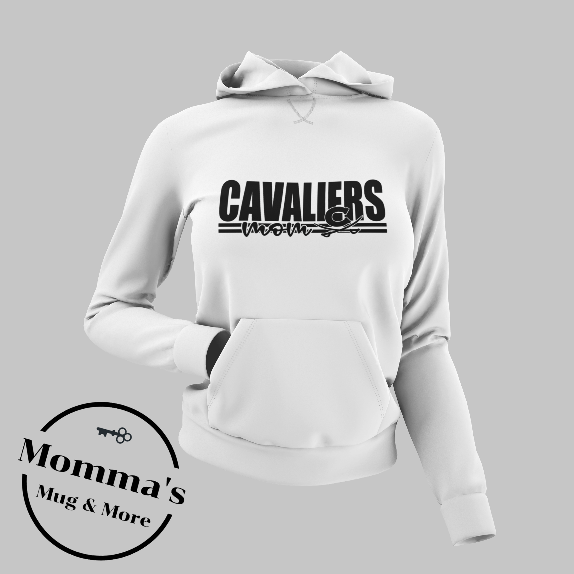 CORUNNA CAVALIERS MOM STRIPED WHITE HOODIE.png