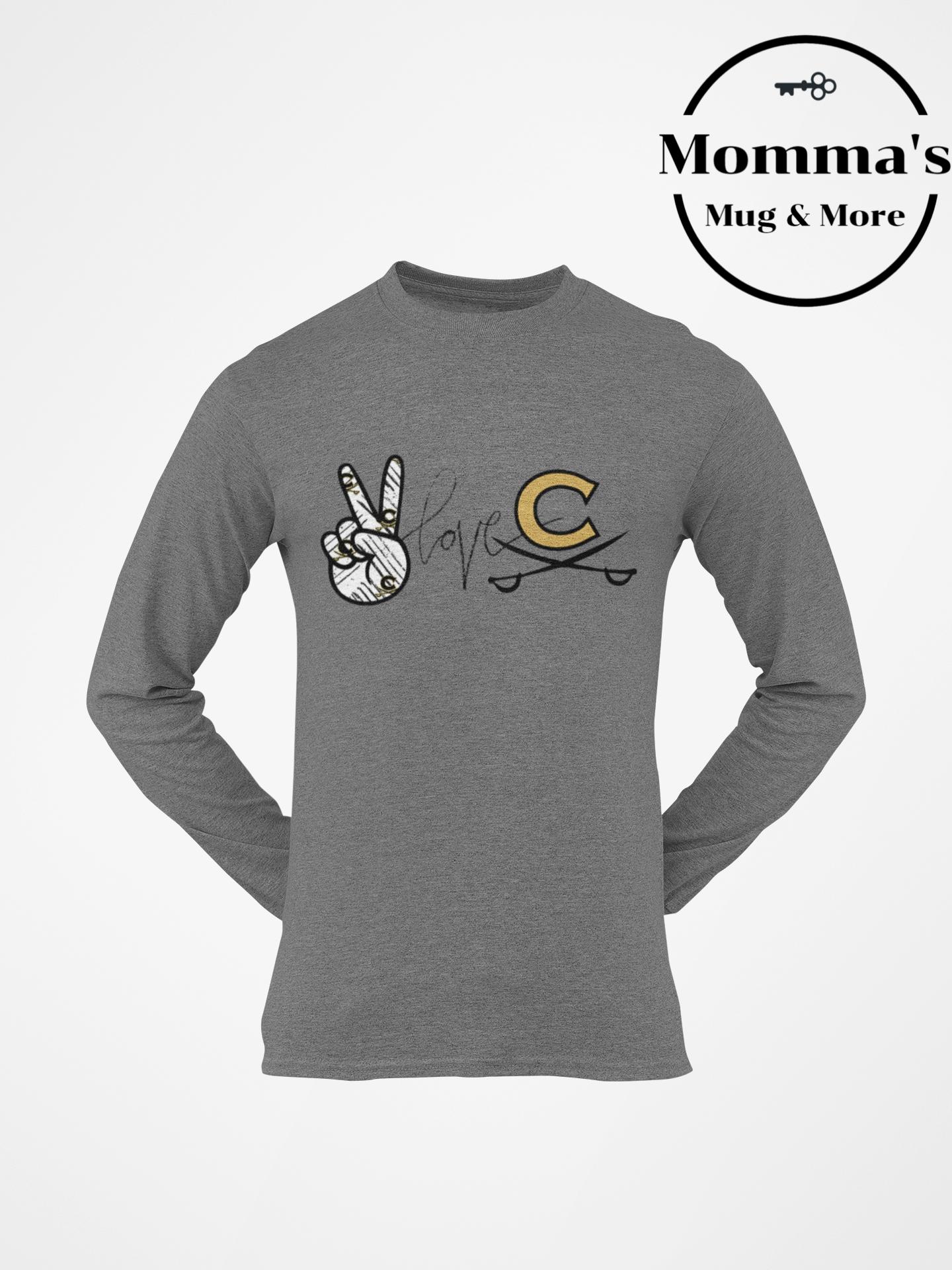 PEACE LOVE CORUNNA GRAPHITE HEATHER SLEEVED TEE.png (Copy)