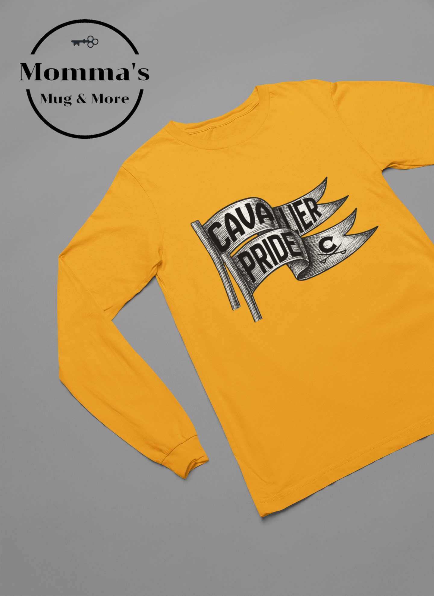 WAVING CAVALIER PRIDE GOLD SLEEVED TEE.png (Copy)