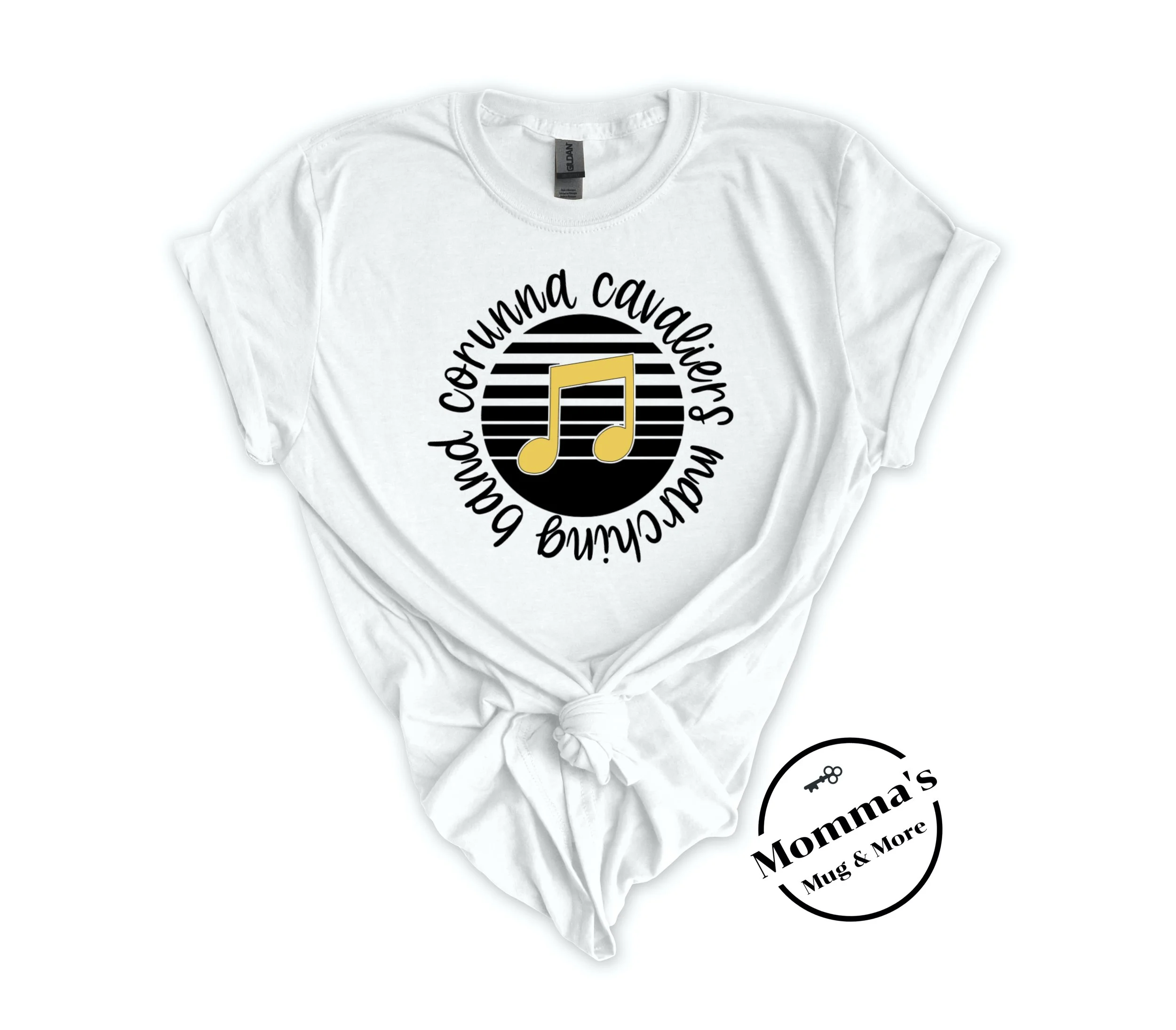 CORUNNA CAVALIERS MARCHING BAND CIRCLE WHITE TEE.jpeg
