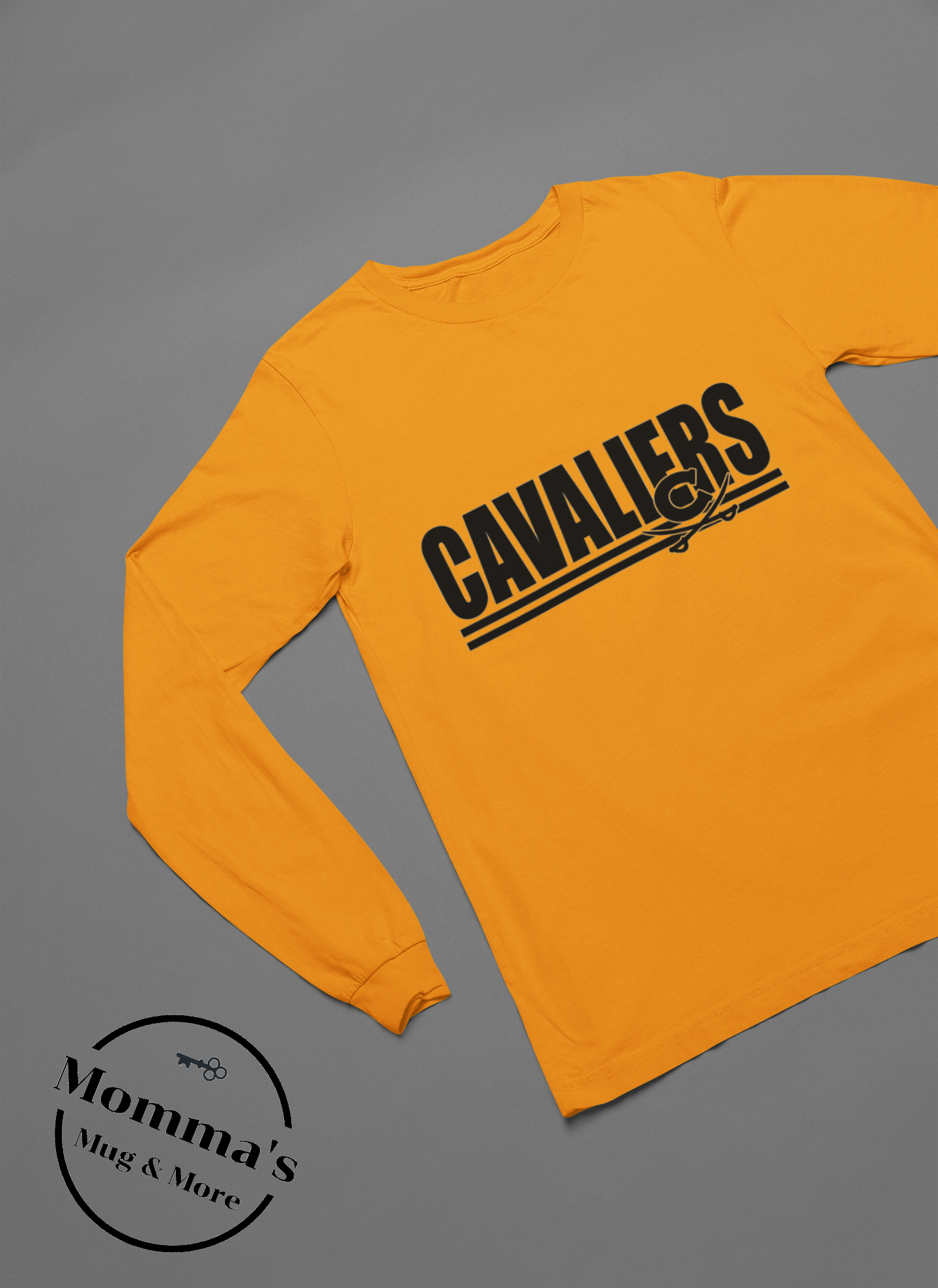 CORUNNA CAVALIERS STRIPED GOLD SLEEVED TEE.png