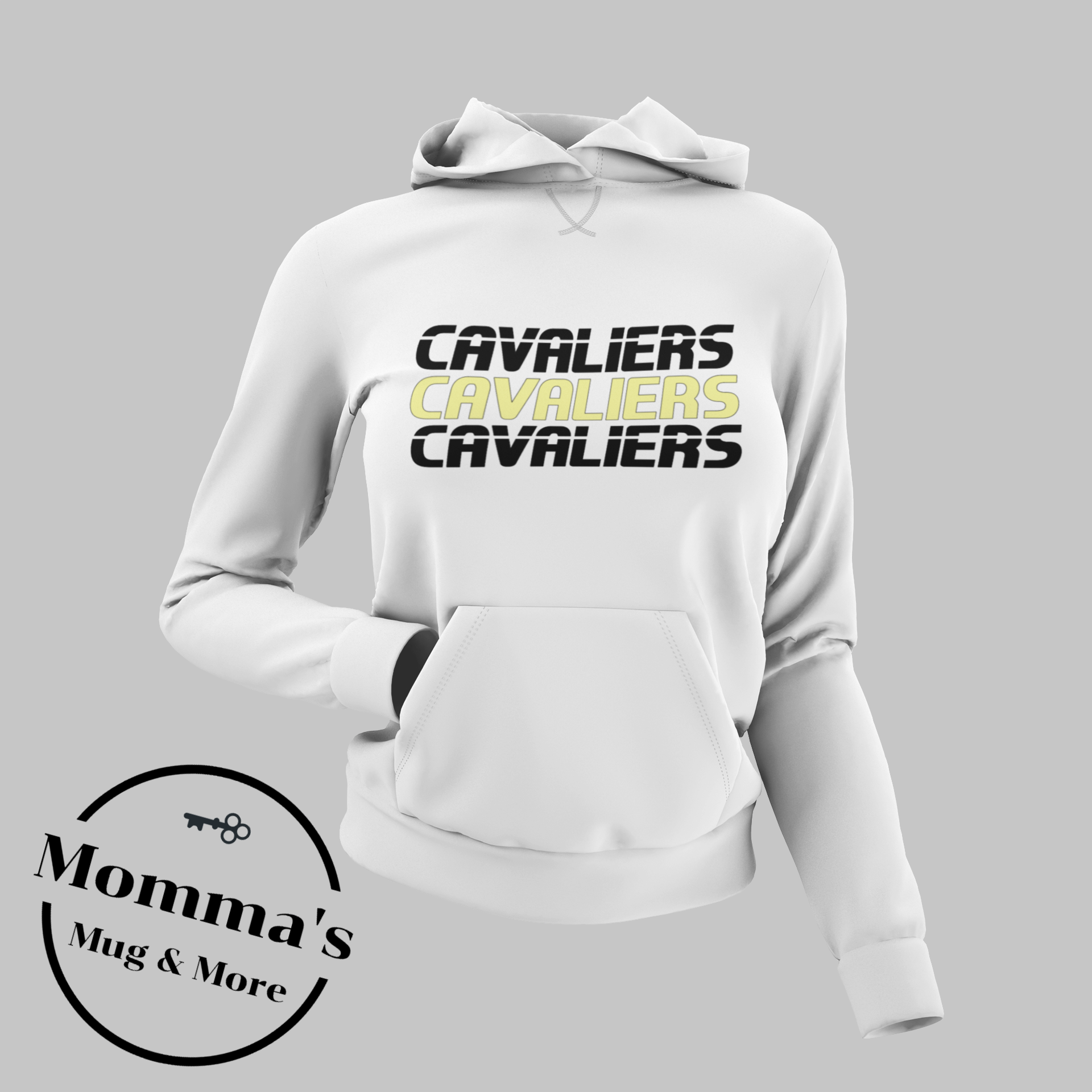 CORUNNA CAVALIERS SPEEDY STACKED WHITE HOODIE.png