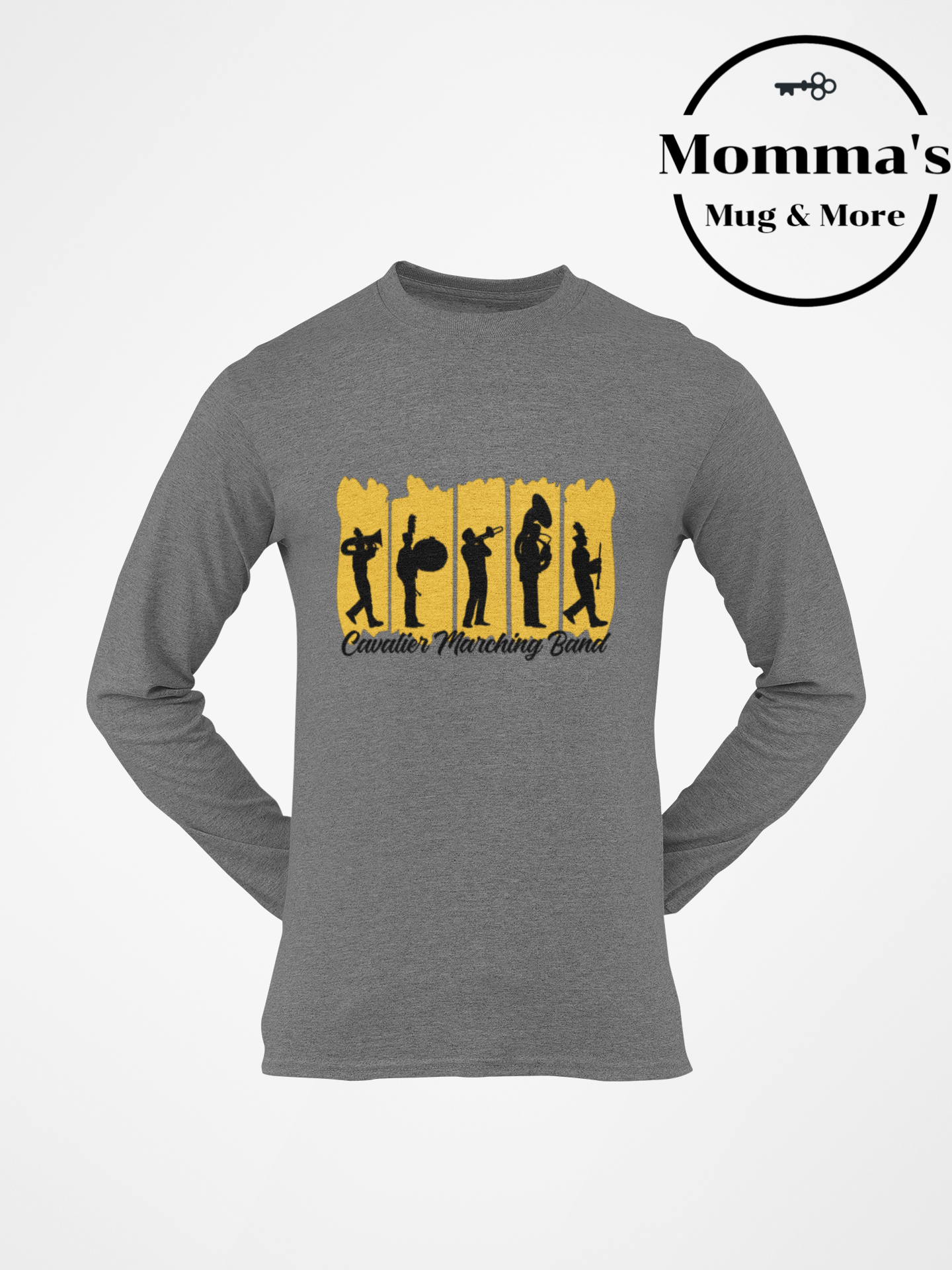 CAVALIER MARCHING BAND PAINTSTOKES GRAPHITE HEATHER SLEEVED TEE.png