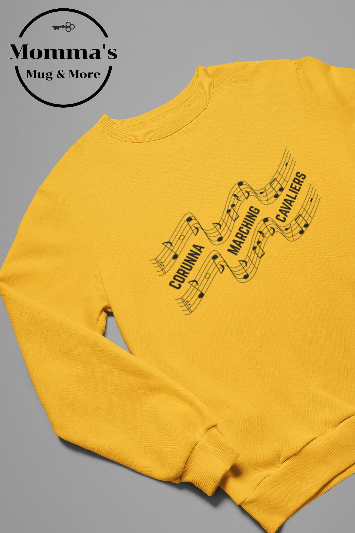 CAVALIERS MARCHING SHEET MUSIC GOLD SWEATSHIRT.png
