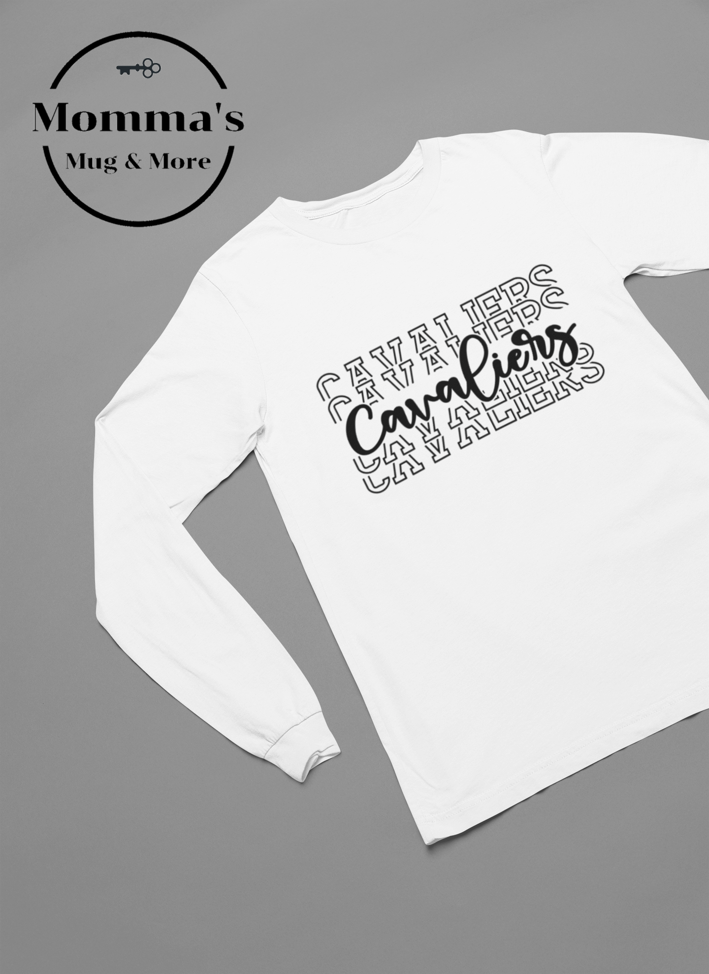 CORUNNA CAVALIERS ROMEO STACKED WHITE SLEEVED TEE.png