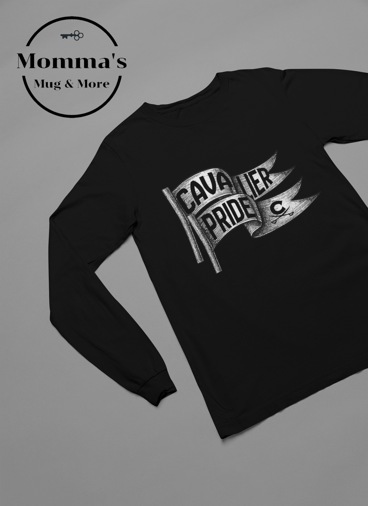 WAVING CAVALIER PRIDE BLACK SLEEVED TEE.png (Copy)