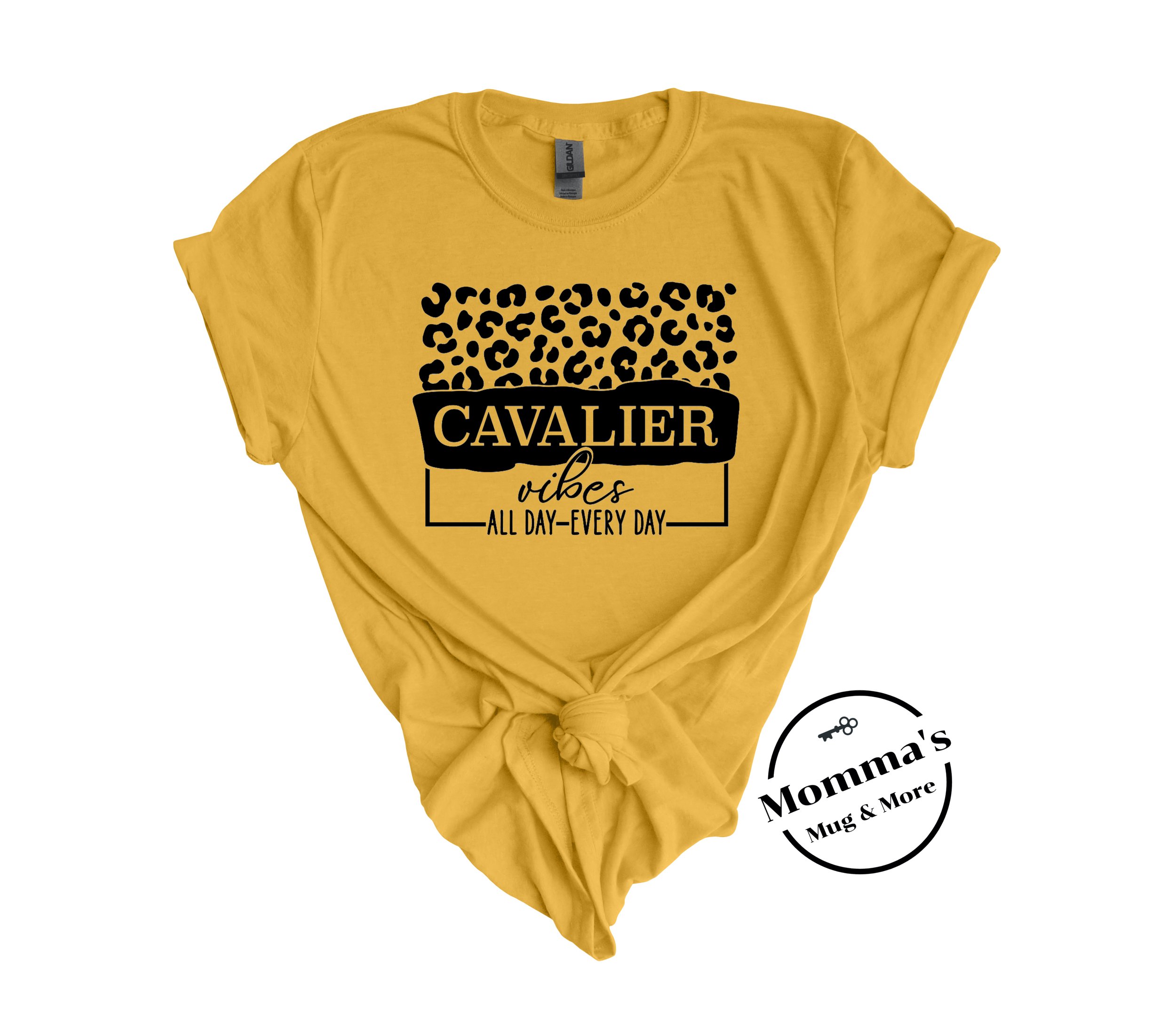 CAVALIER VIBES HEATHER MUSTARD TEE.jpeg