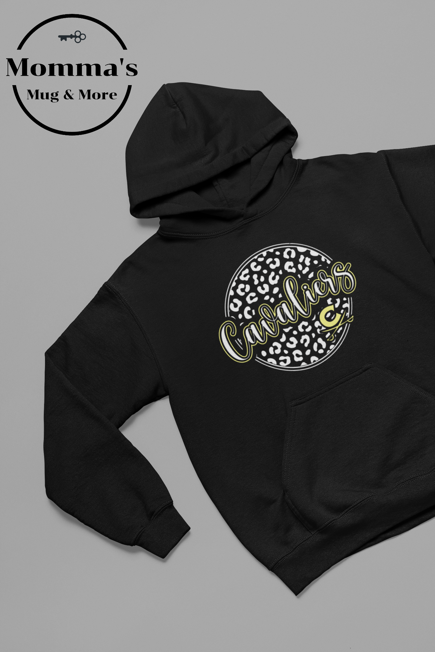 CAVALIERS LEOPARD CIRCLE BLACK HOODIE.png