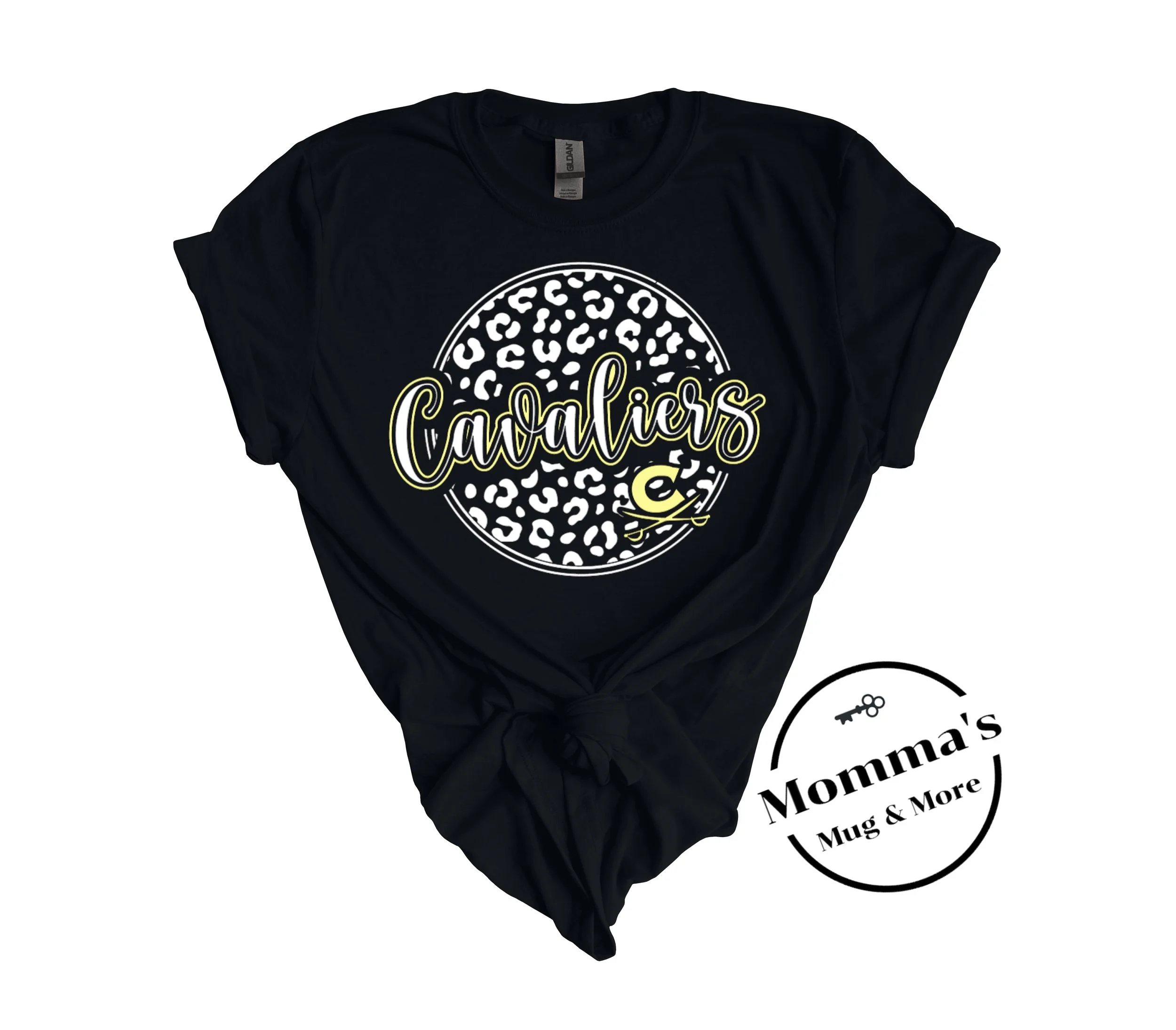CAVALIERS LEOPARD CIRCLE BLACK TEE.jpeg