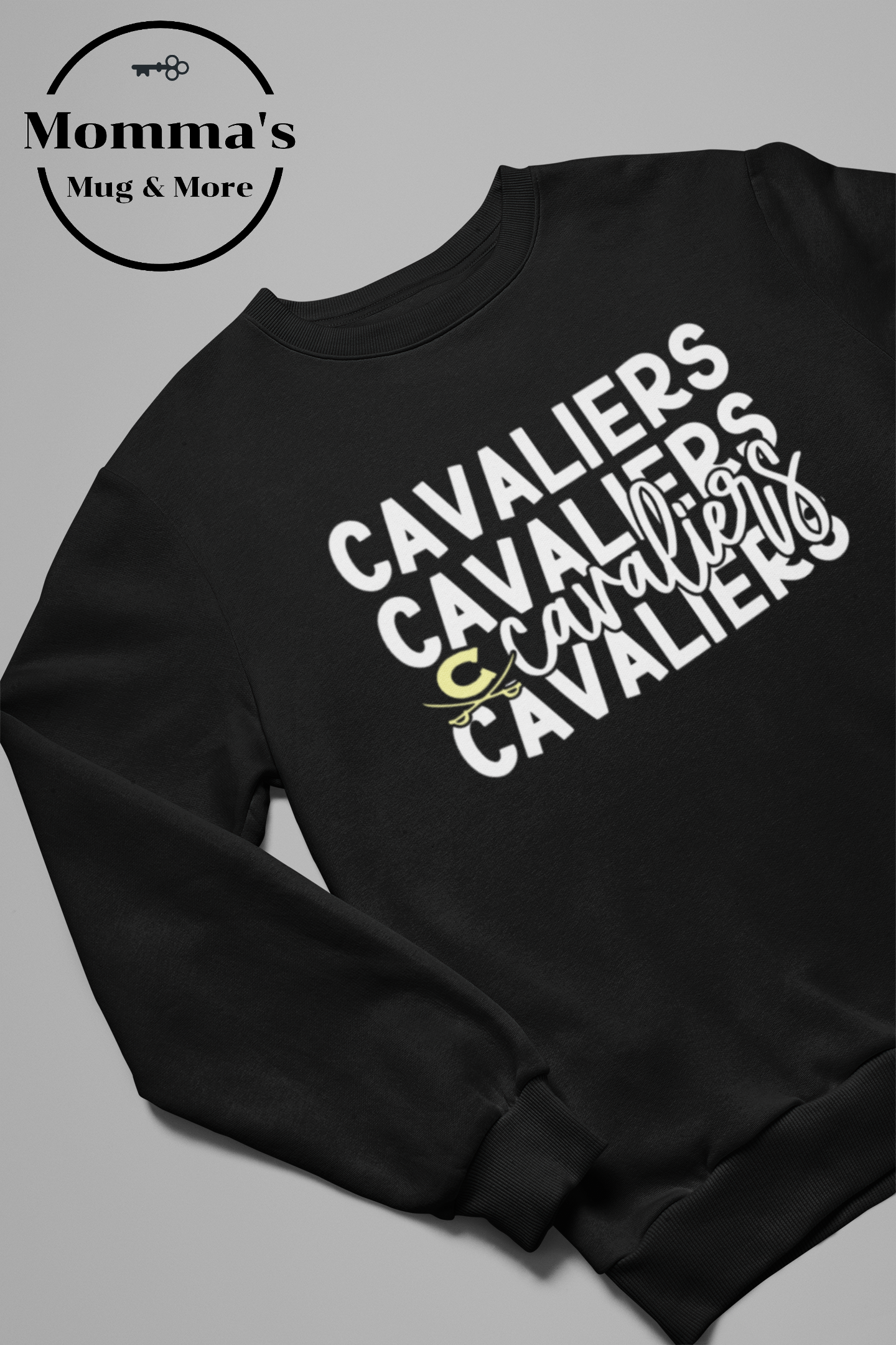 CORUNNA CAVALIERS BIG C LITTLE C BLACK SWEATSHIRT.png