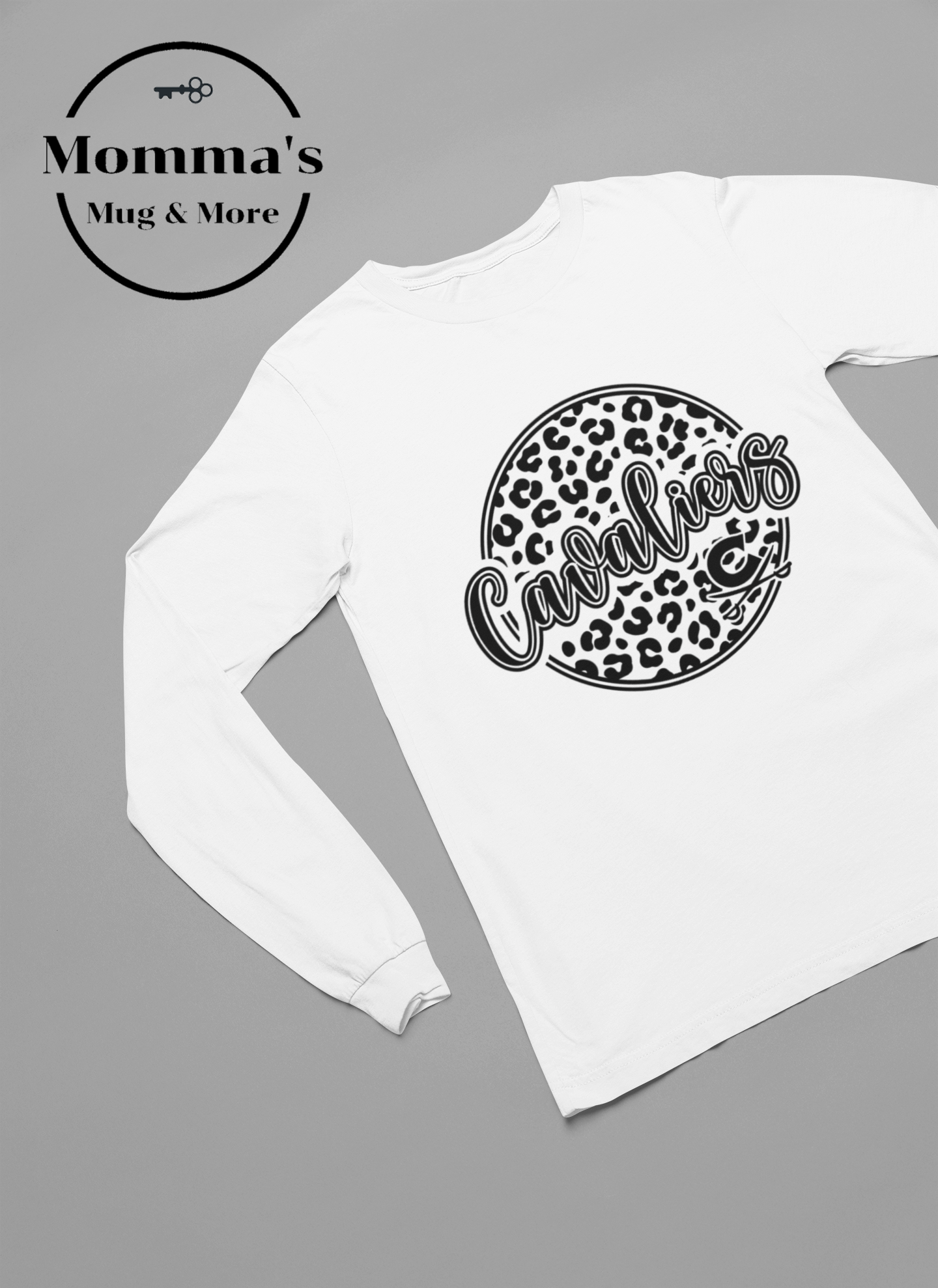 CAVALIERS LEOPARD CIRCLE WHITE SLEEVED TEE.png