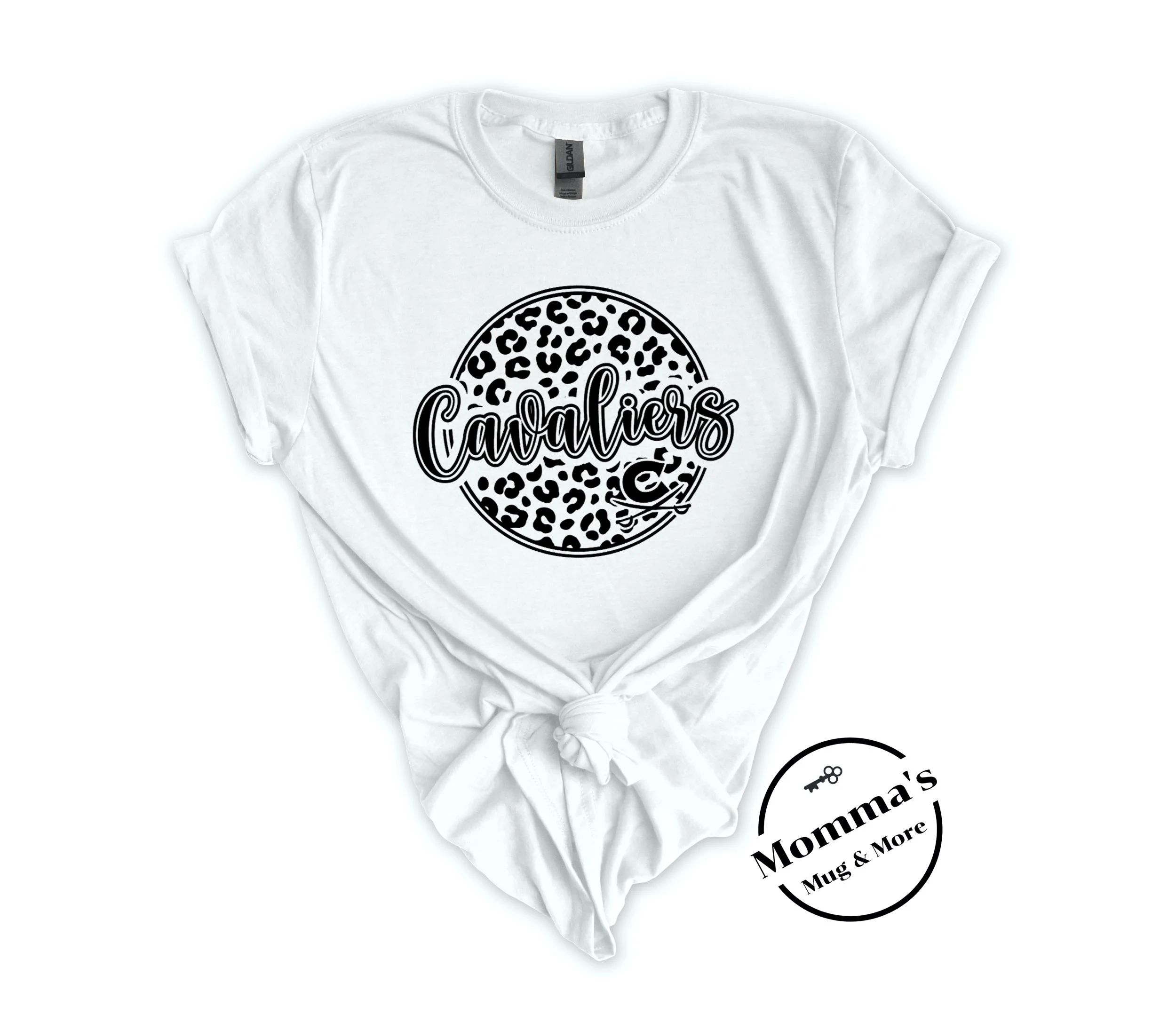 CAVALIERS LEOPARD CIRCLE WHITE TEE.jpeg