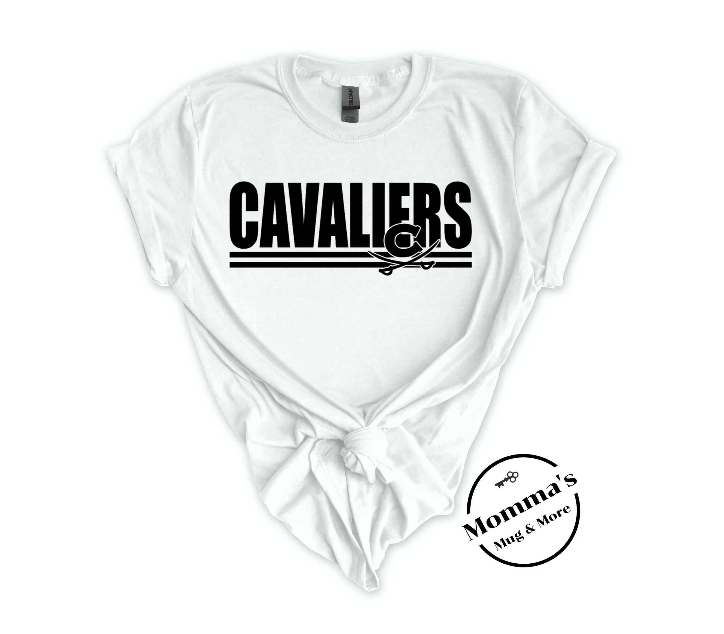 CORUNNA CAVALIERS STRIPED WHITE TEE.jpeg