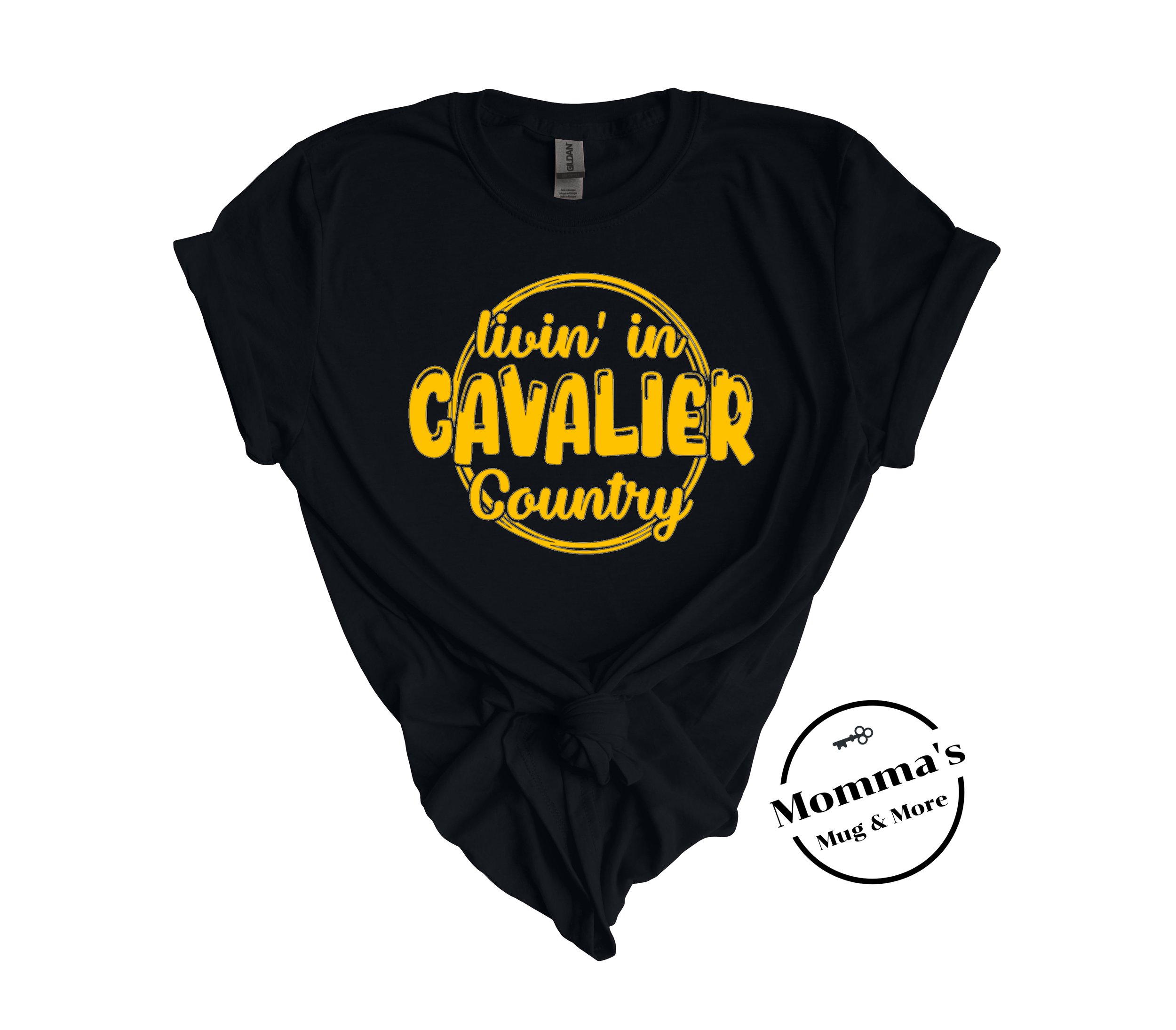LIVIN IN CAVALIER COUNTRY BLACK TEE.jpeg