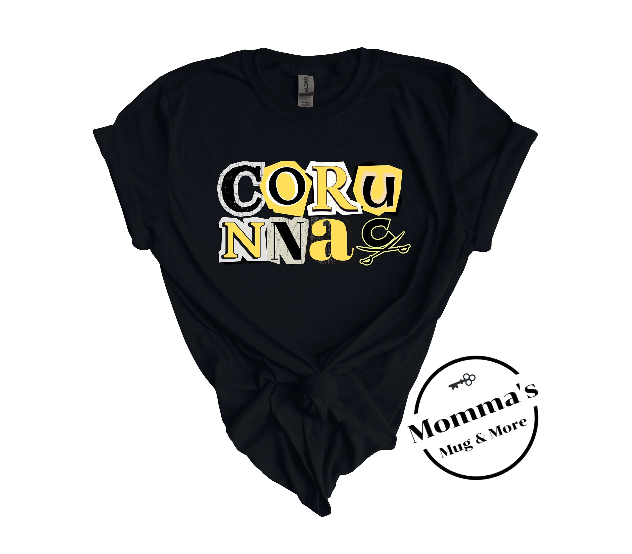 CORUNNA CAVALIERS RANDSOM SCRAPBOOK CROSS SWORD BLACK TEE.jpeg