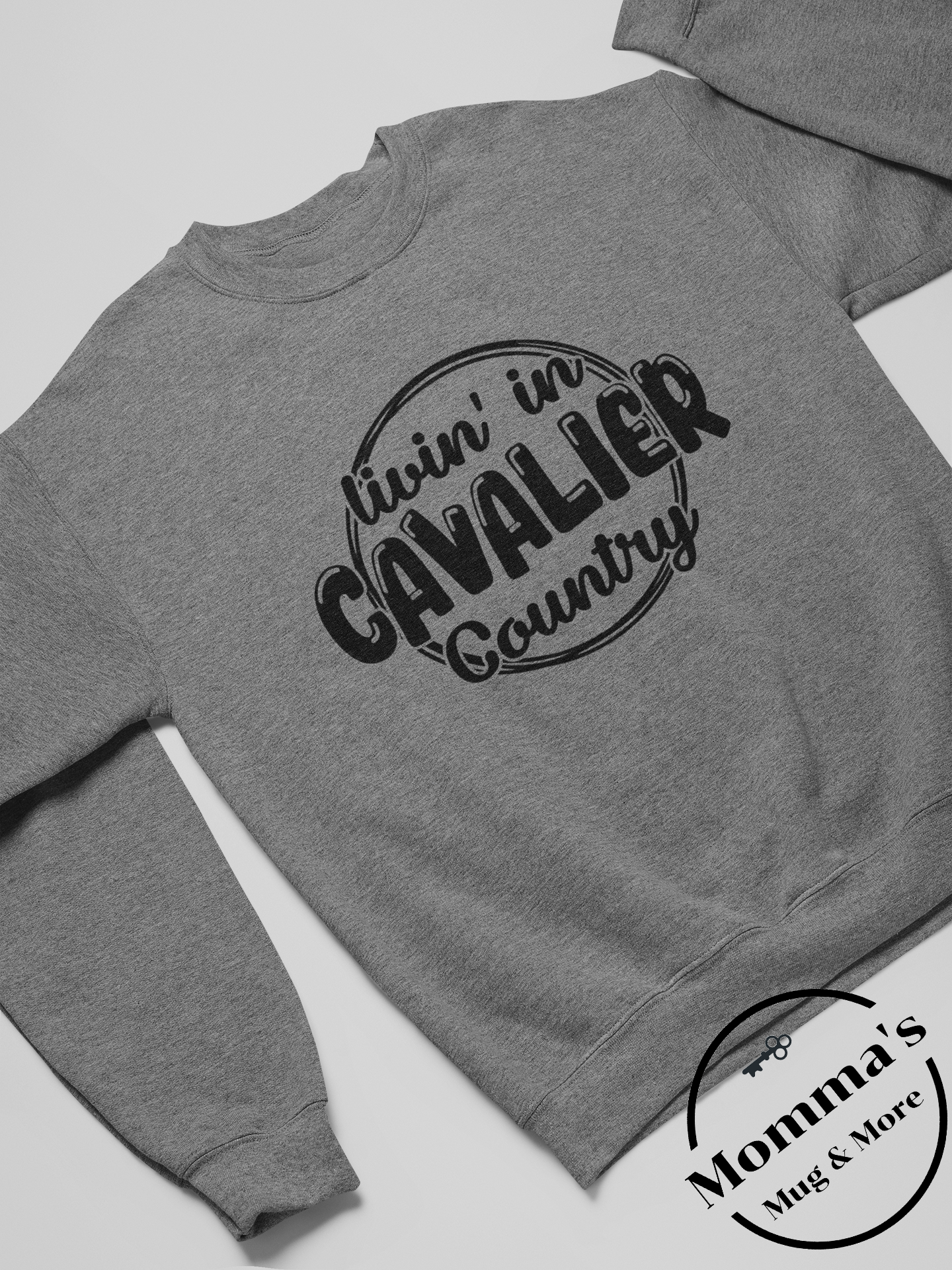LIVIN IN CAVALIER COUNTRY GRAPHITE HEATHER CREW SWEATSHIRT.png