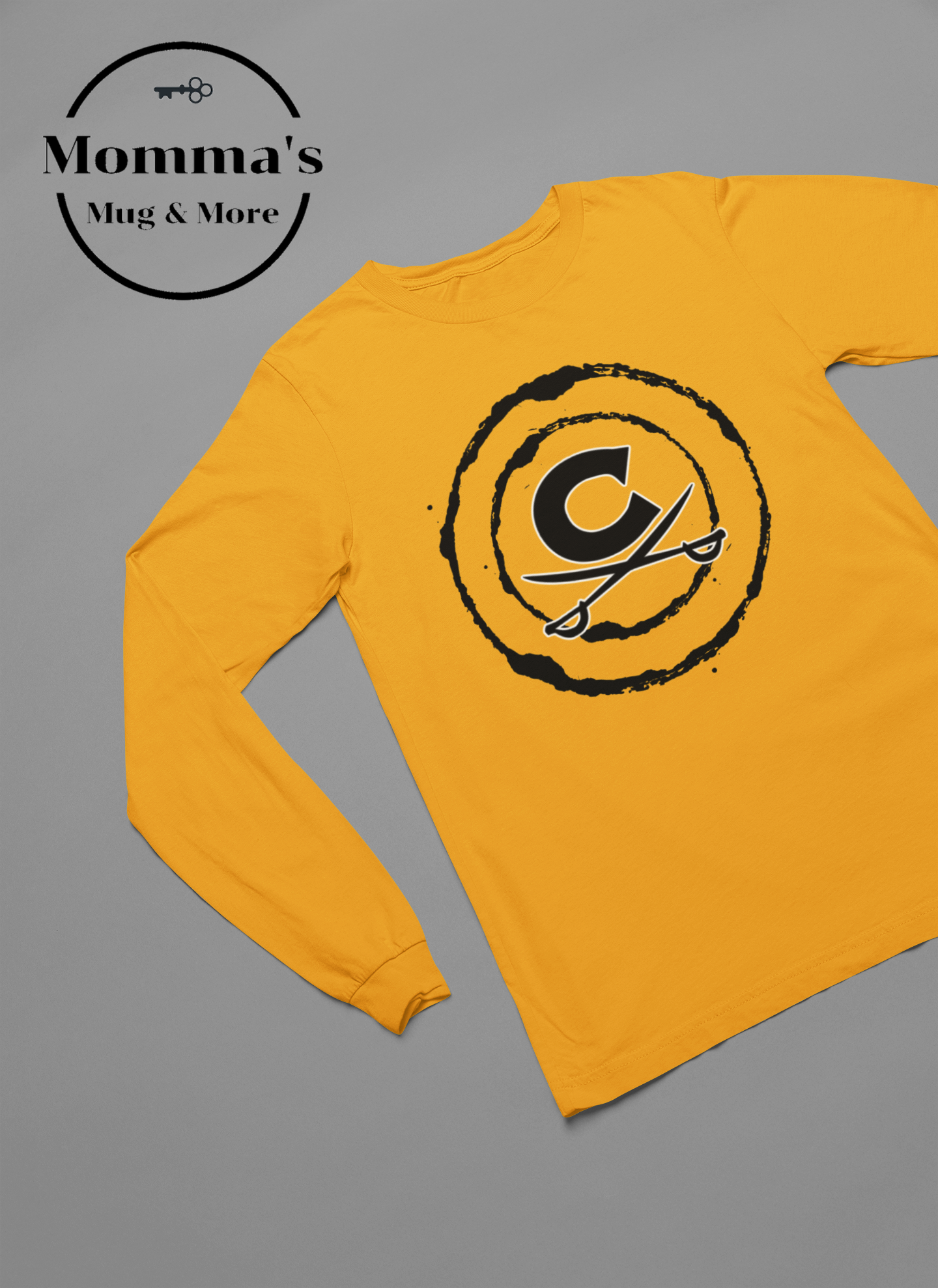 CAVALIERS BULLSEYE GOLD SLEEVED TEE.png