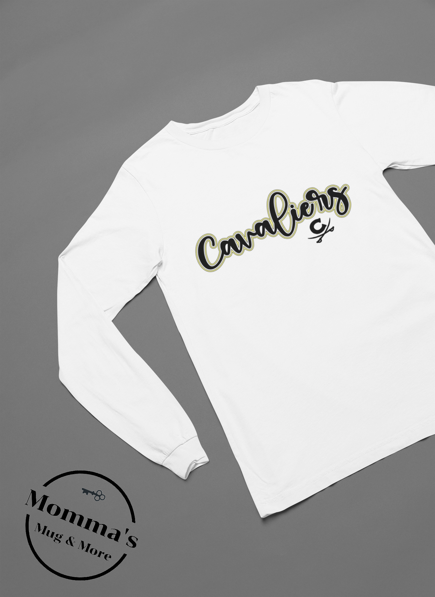 CORUNNA CAVALIERS SCRIPT LAYERED SLEEVED TEE WHITE.png