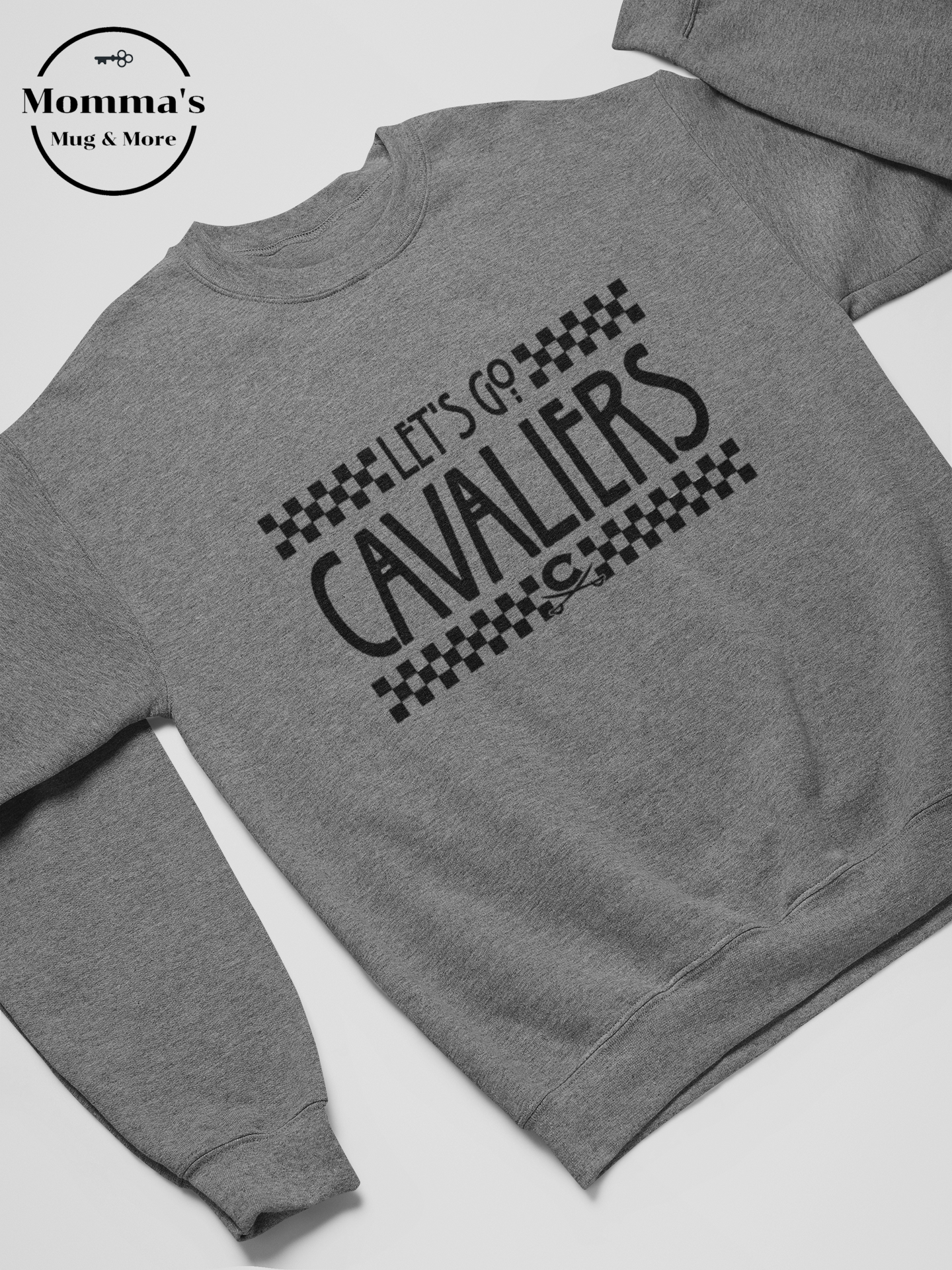 LET'S GO CORUNNA CAVALIERS CHECKERED GRAPHITE HEATHER SWEATSHIRT.png (Copy) (Copy)