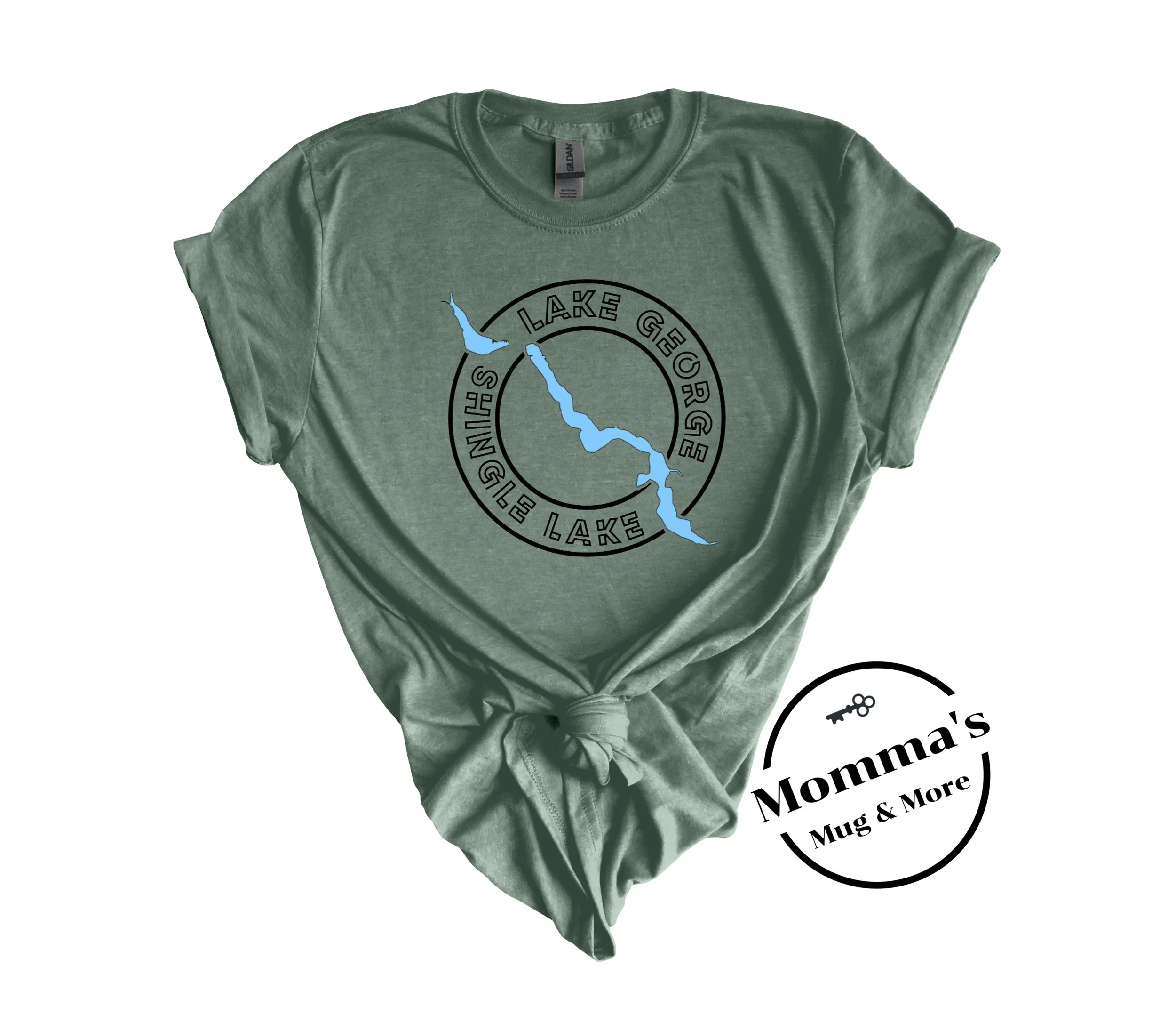 LAKE GEORGE SHINGLE LAKE HEATHER FOREST GREEN TEE.jpeg