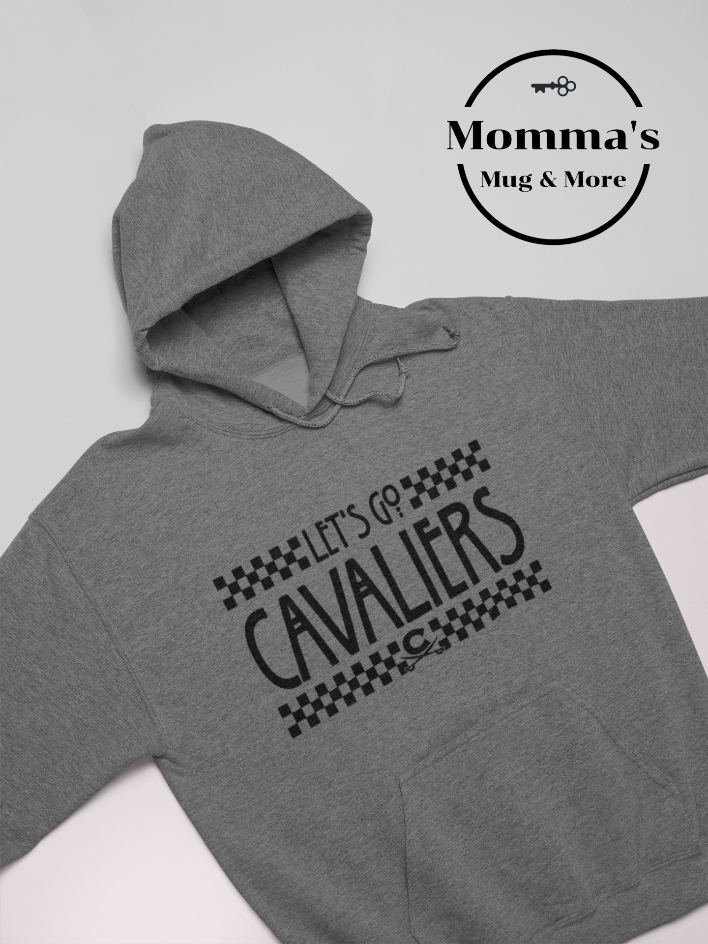 LET'S GO CORUNNA CAVALIERS CHECKERED GRAPHITE HEATHER HOODIE.png (Copy) (Copy)