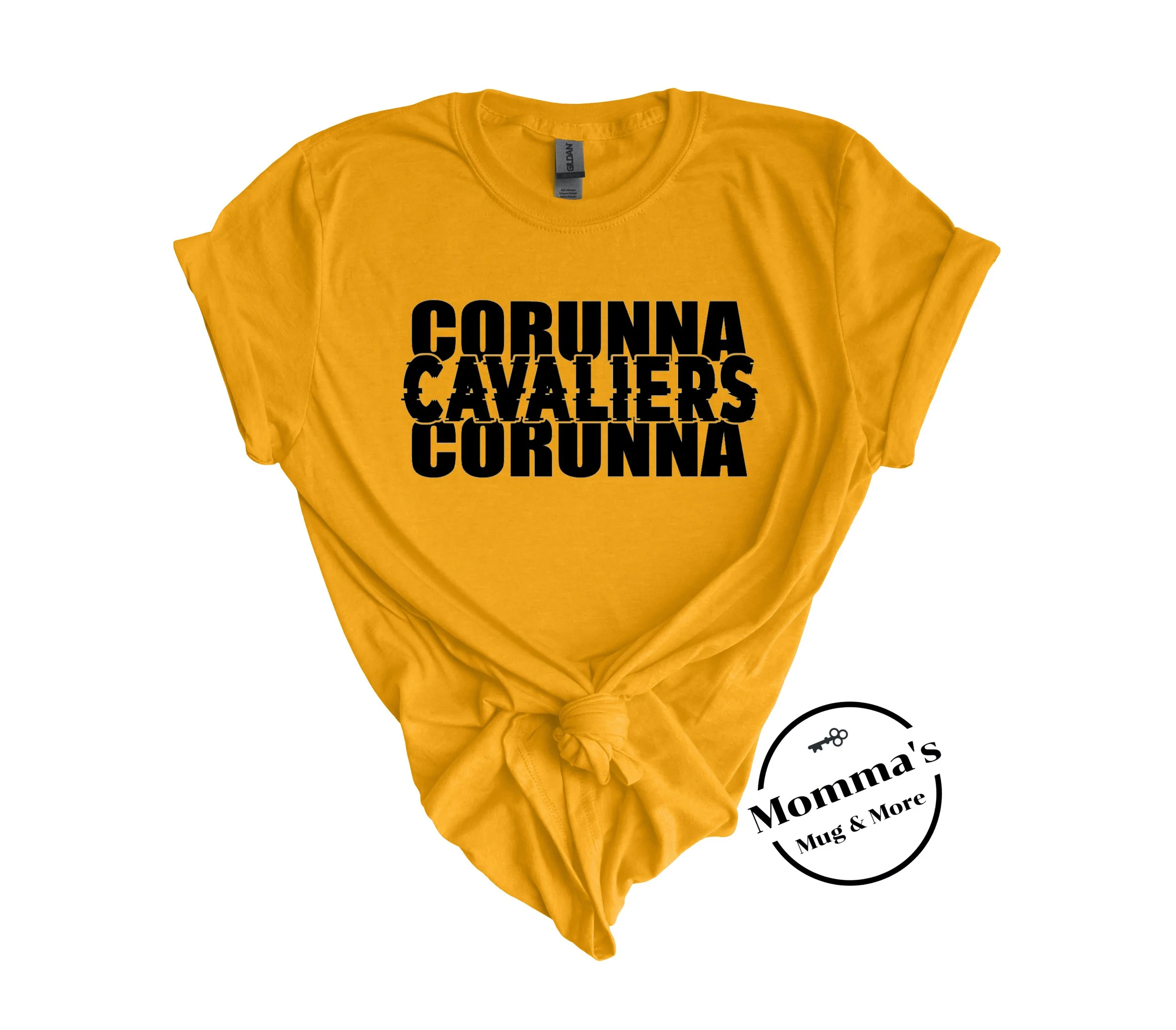 CORUNNA CAVALIERS GLITCH GOLD TEE.jpeg