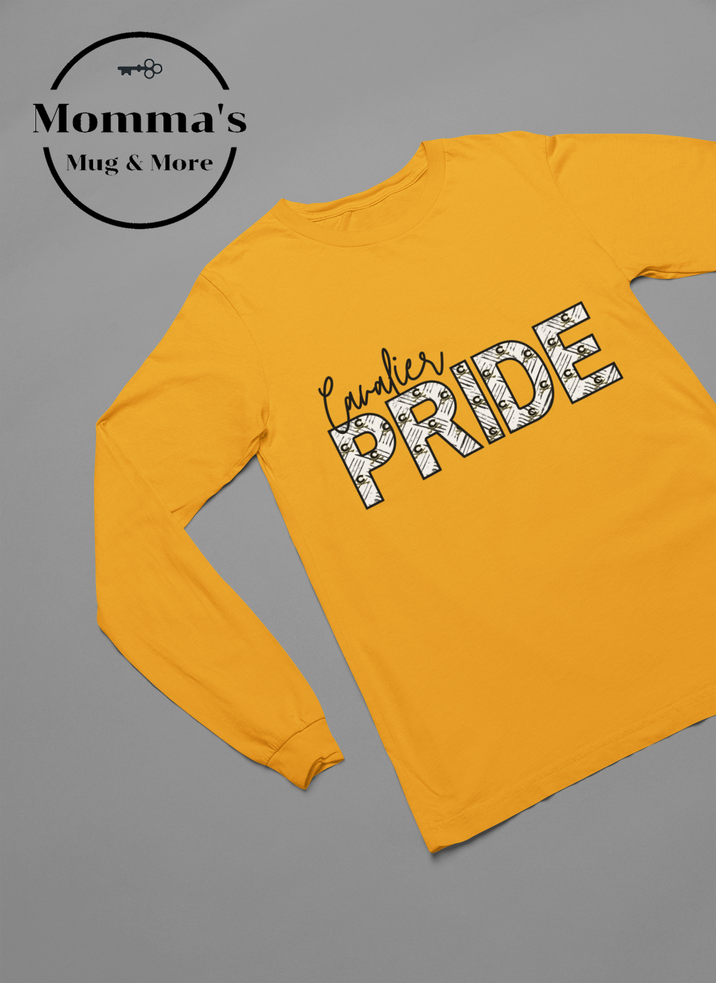CAVALIER PRIDE GOLD SLEEVED TEE.png (Copy)