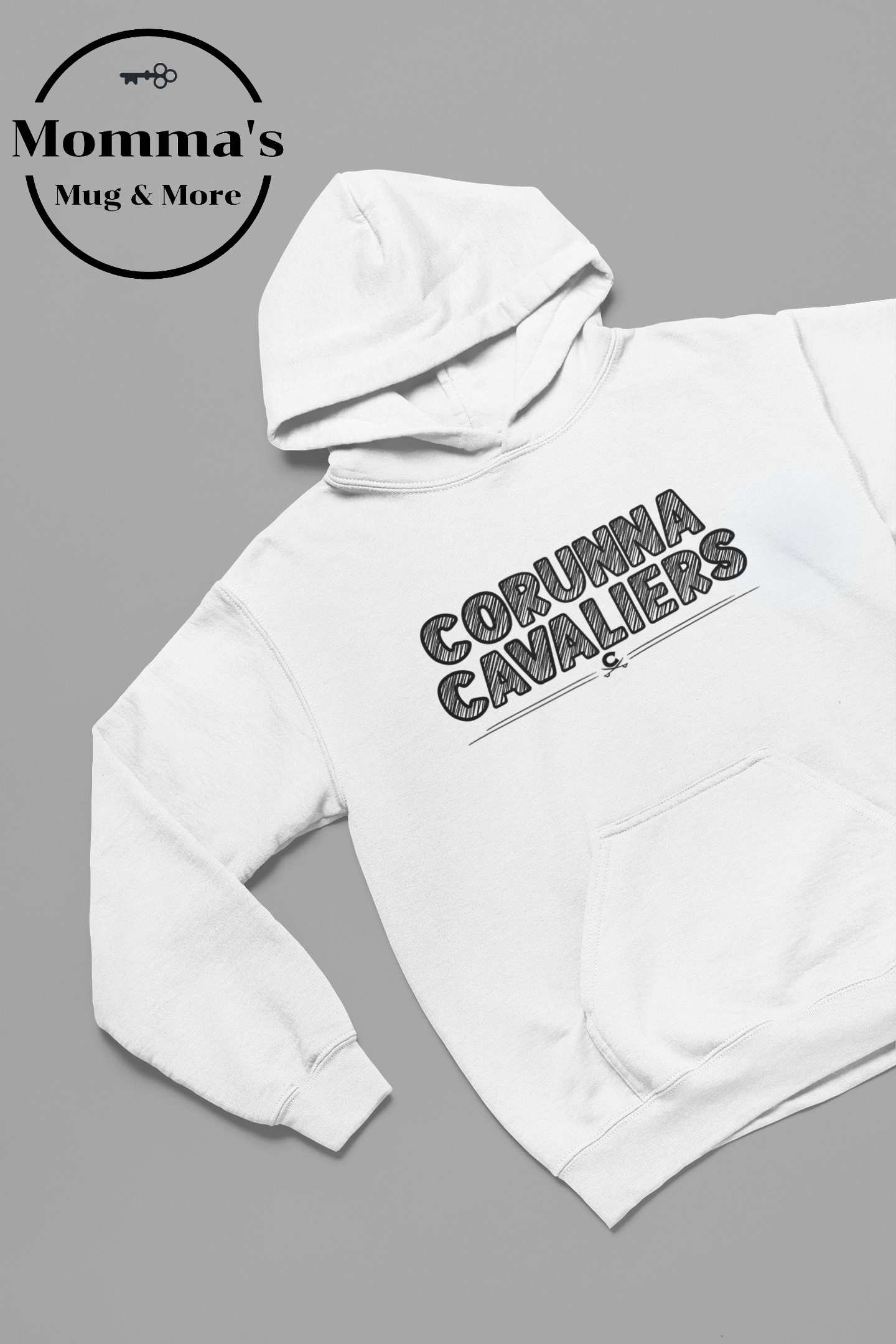 CORUNNA CAVALIERS SCRATCH BLACK WHITE HOODIE.png