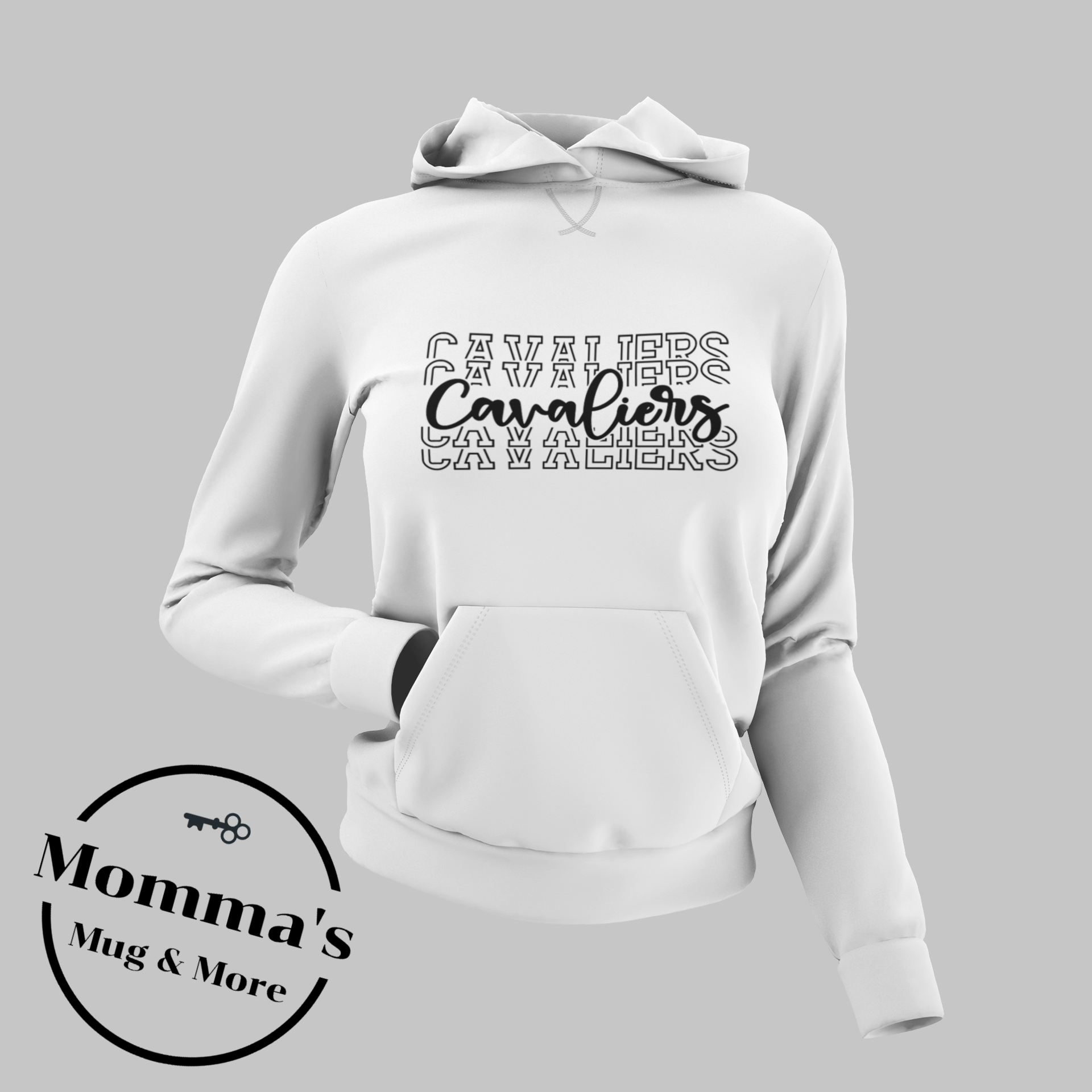 CORUNNA CAVALIERS STACKED WHITE HOODIE.png