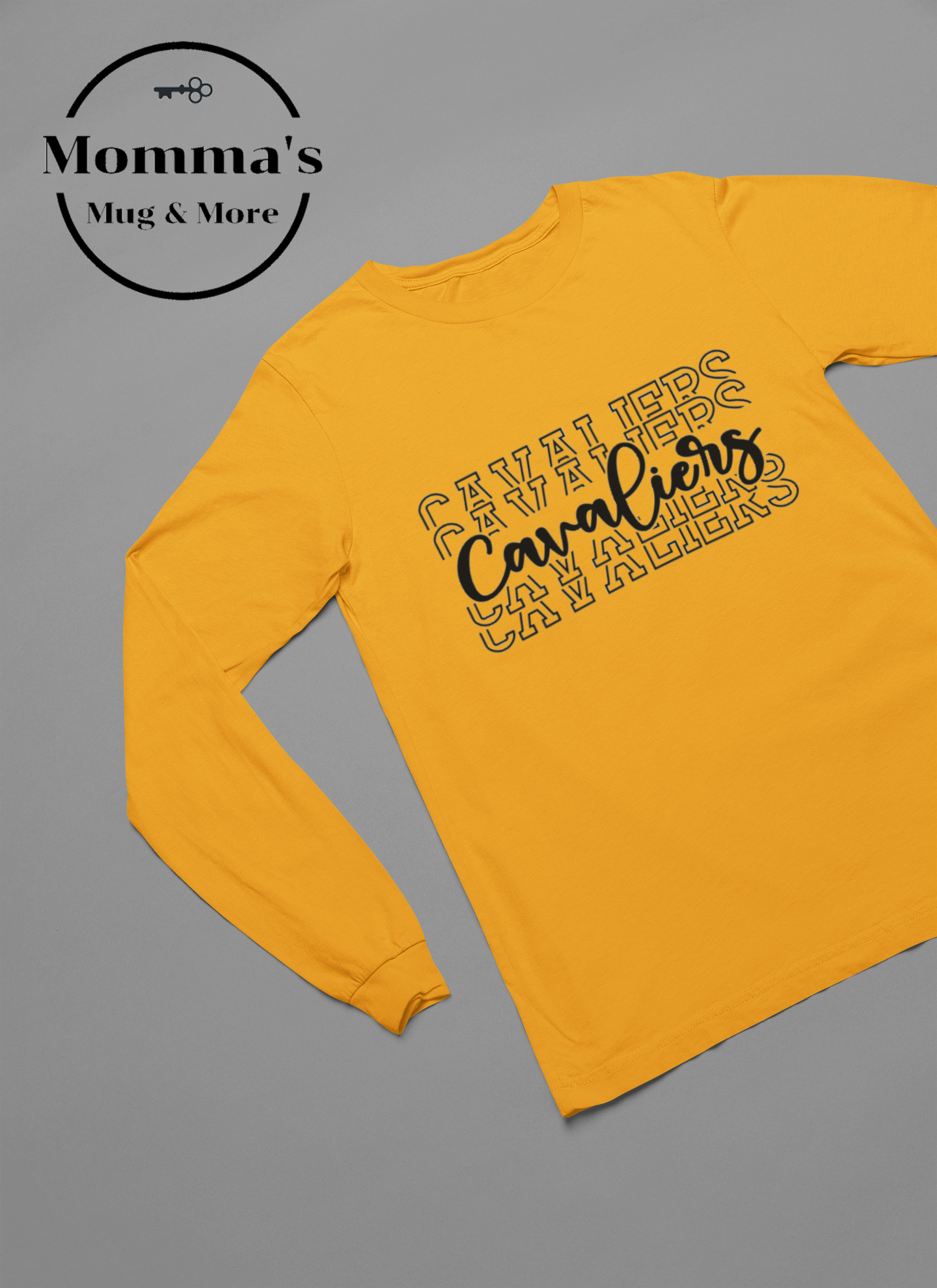 CORUNNA CAVALIERS ROMEO STACKED GOLD SLEEVED TEE.png