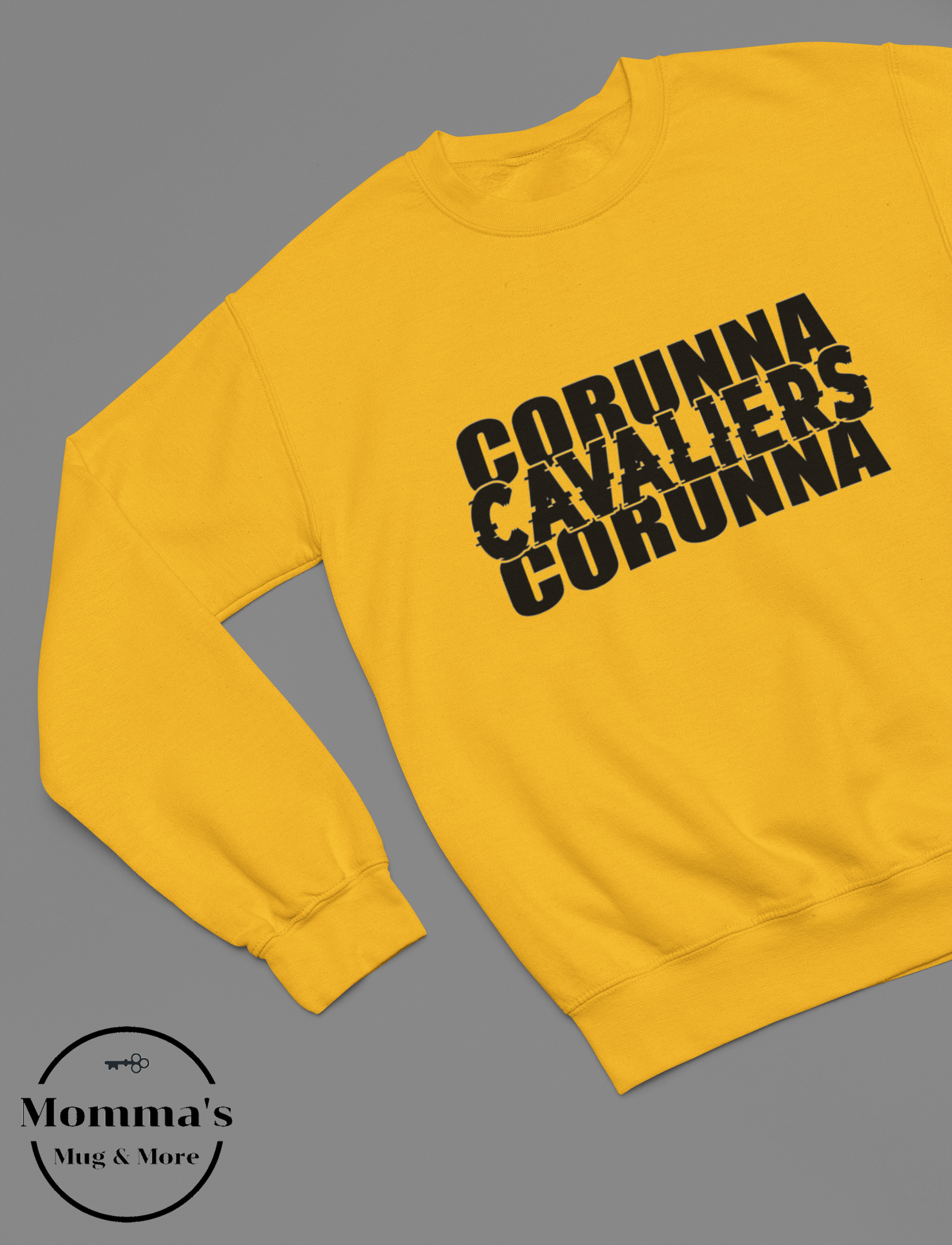 CORUNNA CAVALIERS GLITCH GOLD CREW SWEATSHIRT.png