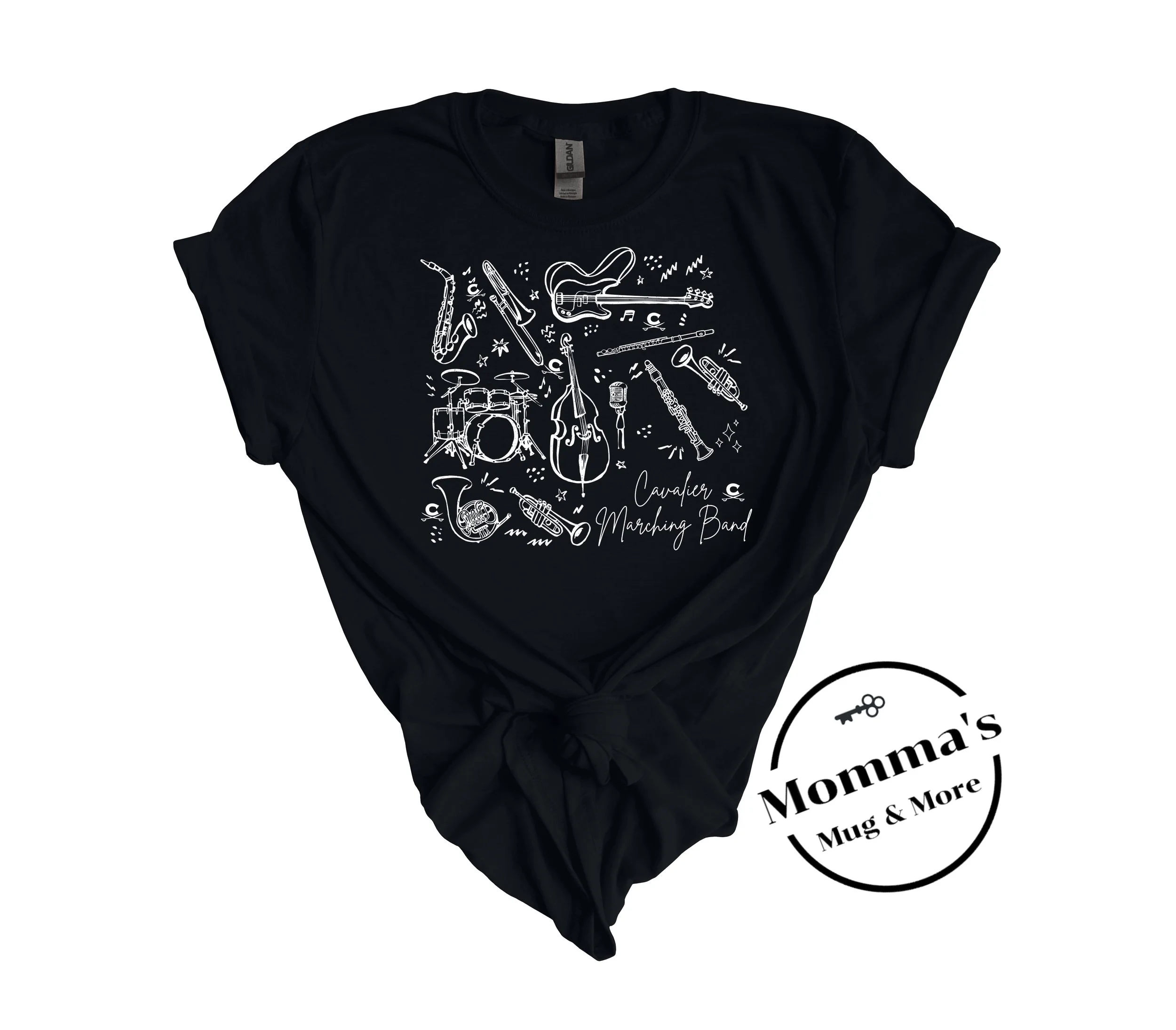CAVALIERS MARCHING ORCHESTRA WHITE AND BLACK TEE.jpeg