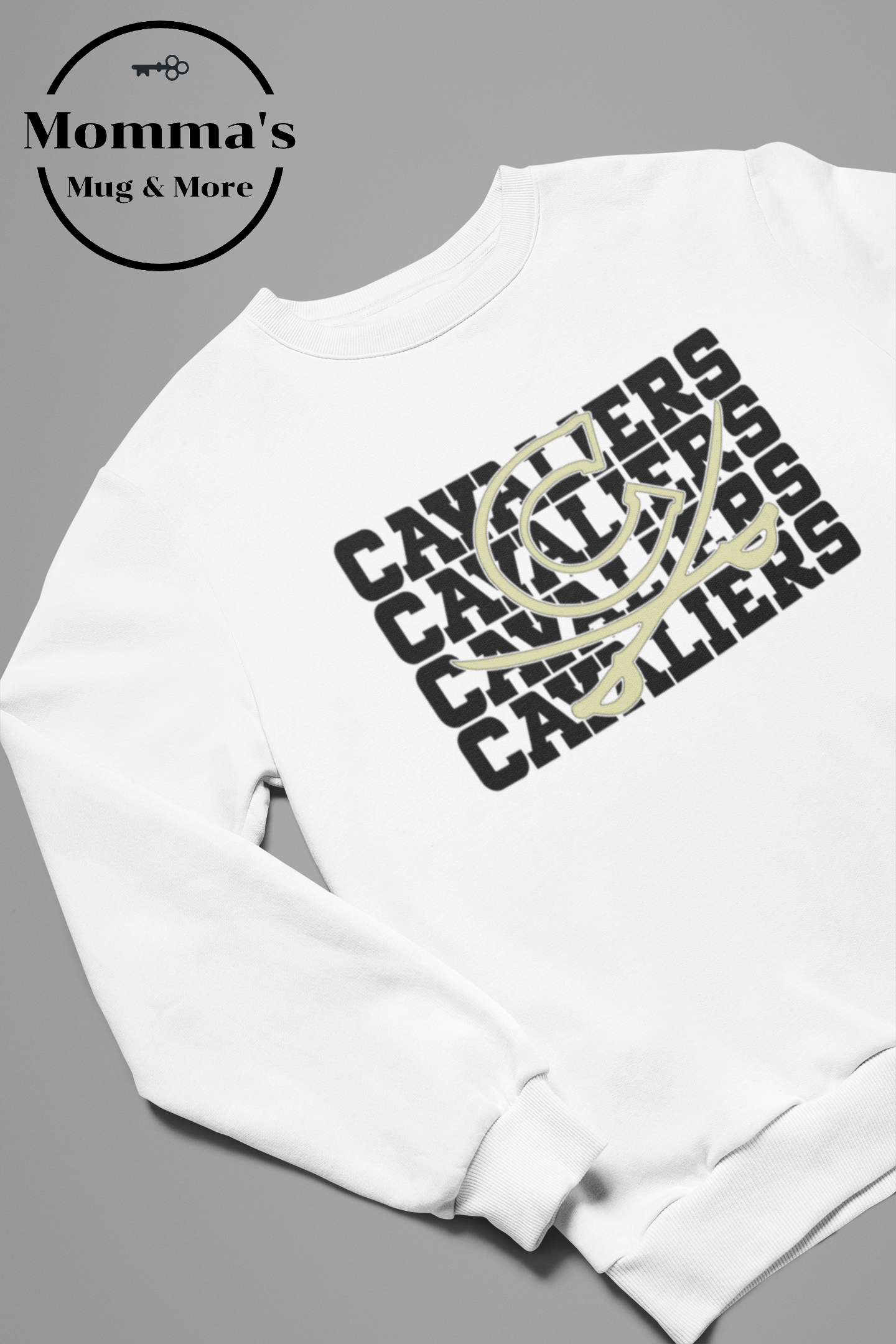 CORUNNA CAVALIERS BIG C LITTLE C WHITE SWEATSHIRT.png