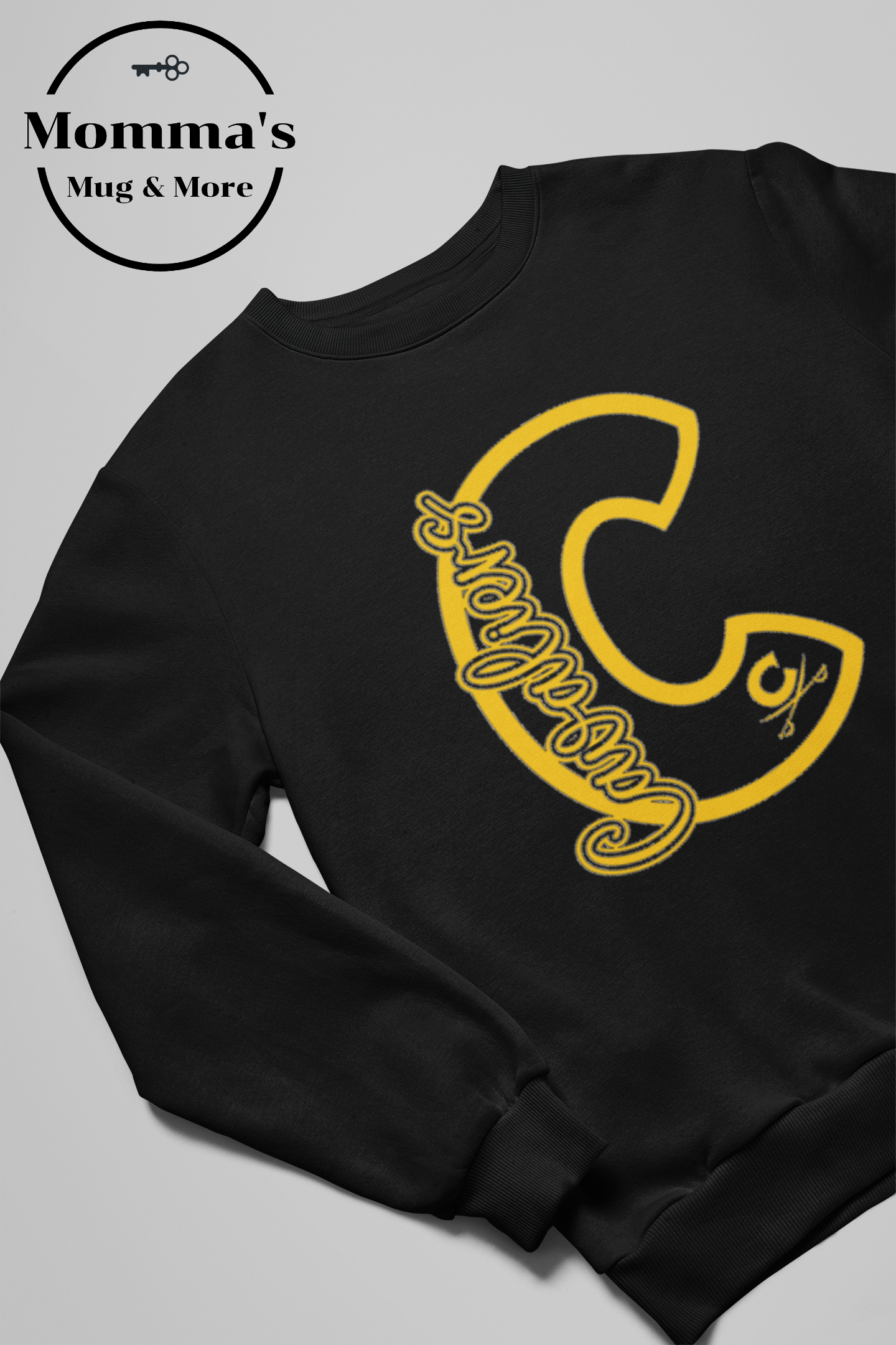 CAVALIERS C BLACK AND GOLD CREW SWEATSHIRT.png
