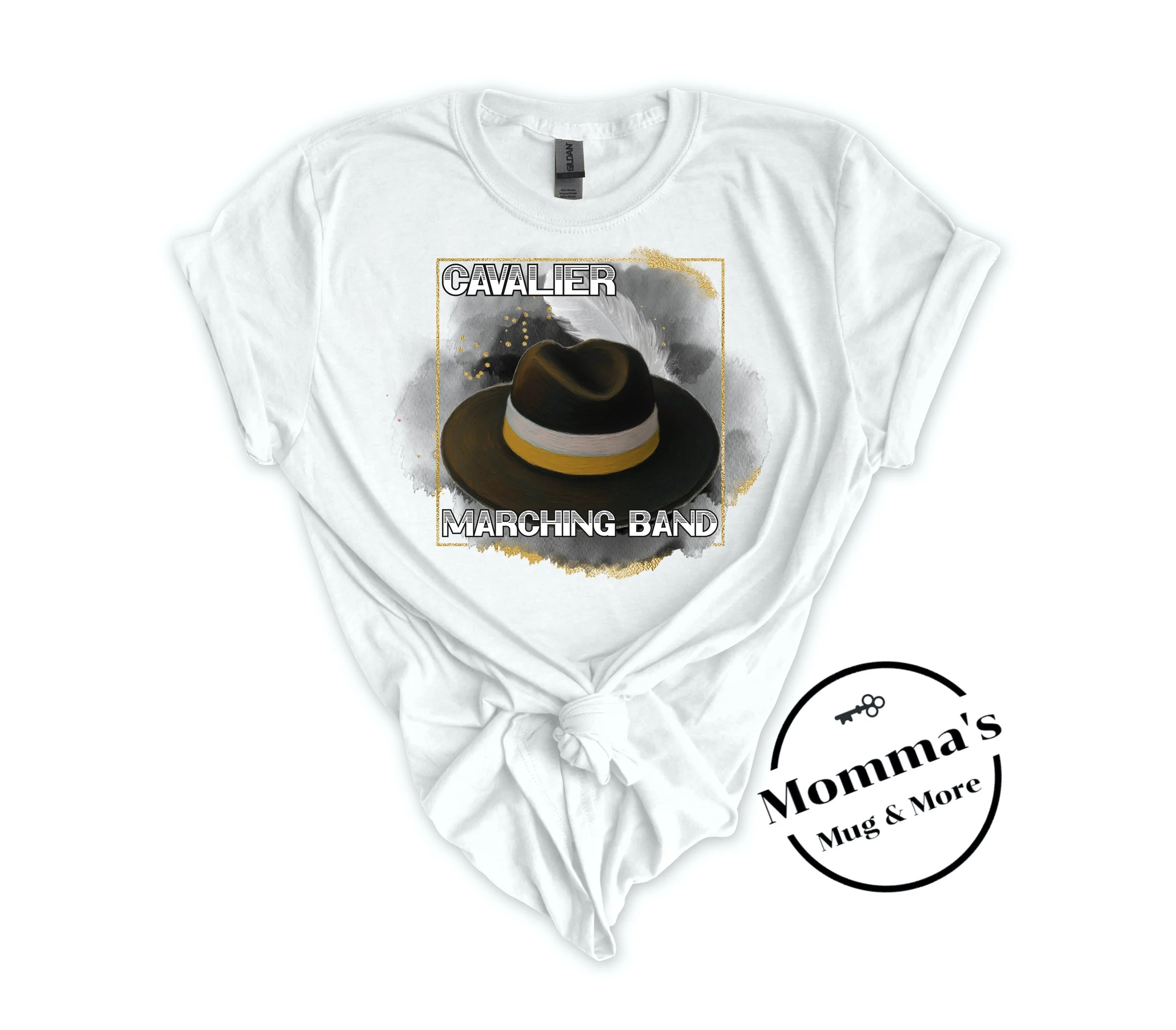 CAVALIERS MARCHING AUSSIE WHITE TEE.jpeg