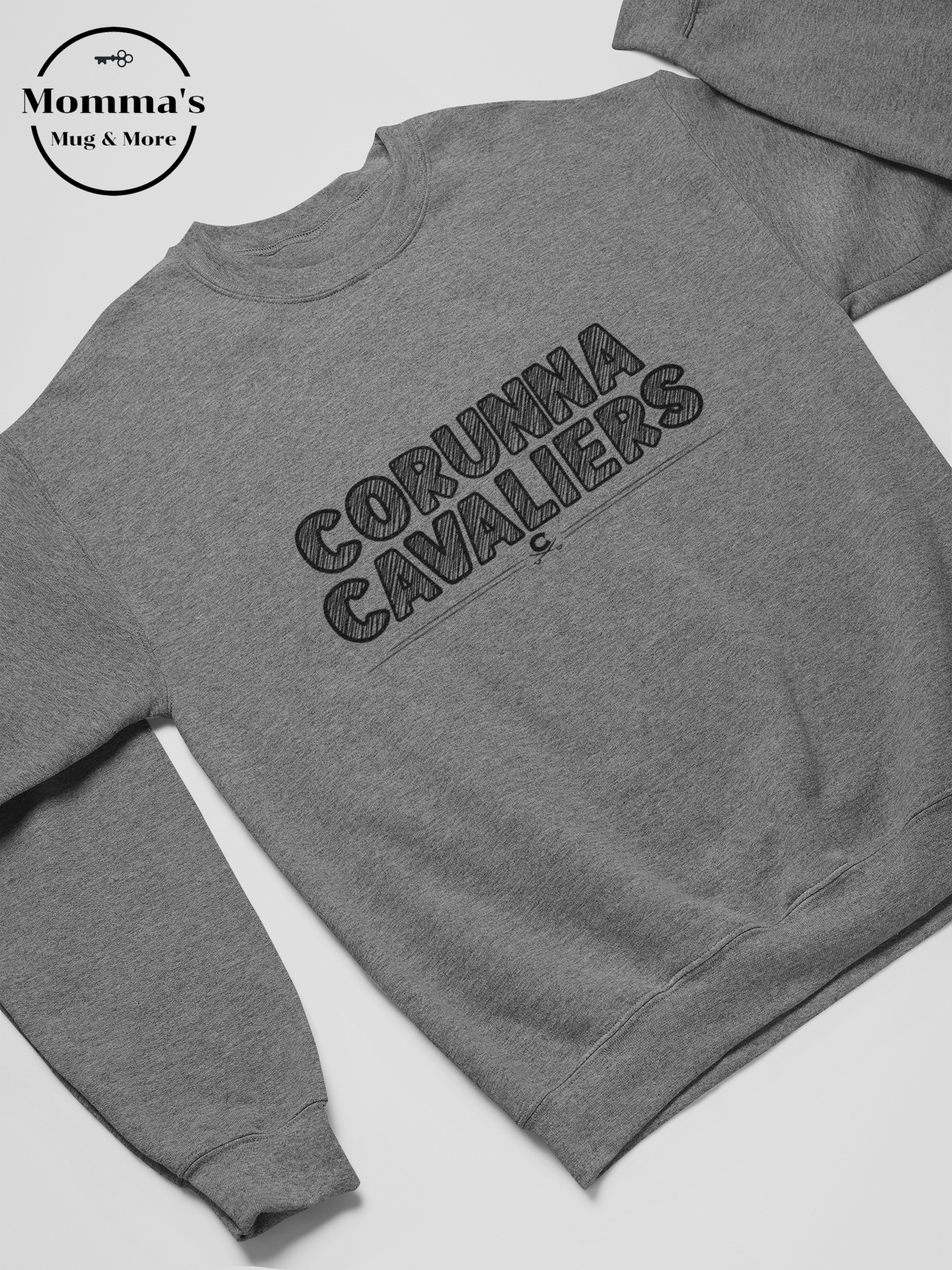CORUNNA CAVALIERS SCRATCH GRAPHITE HEATHER CREW SWEATSHIRT.png