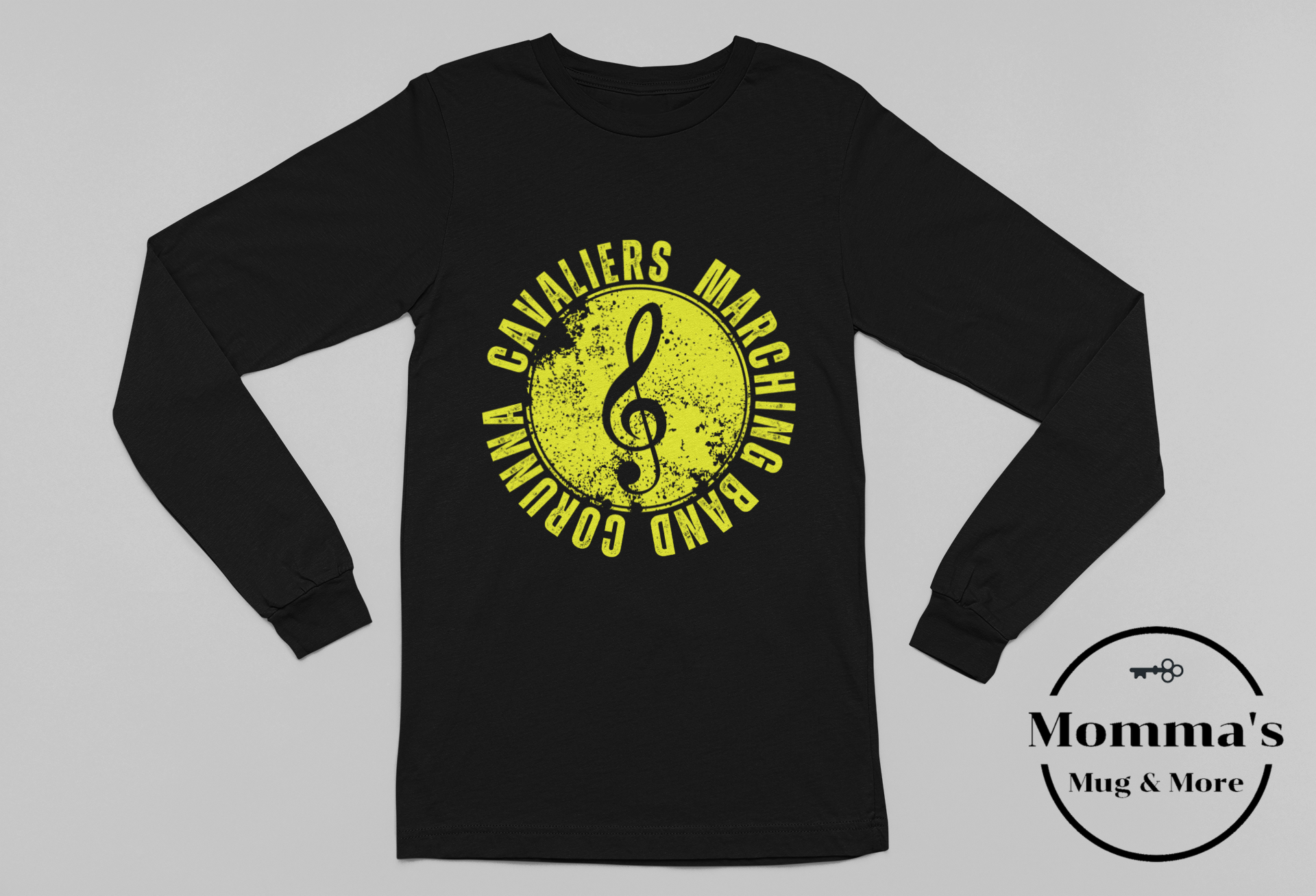 CAVALIERS MARCHING RUSTIC GOLD AND BLACK SLEEVED TEE.png