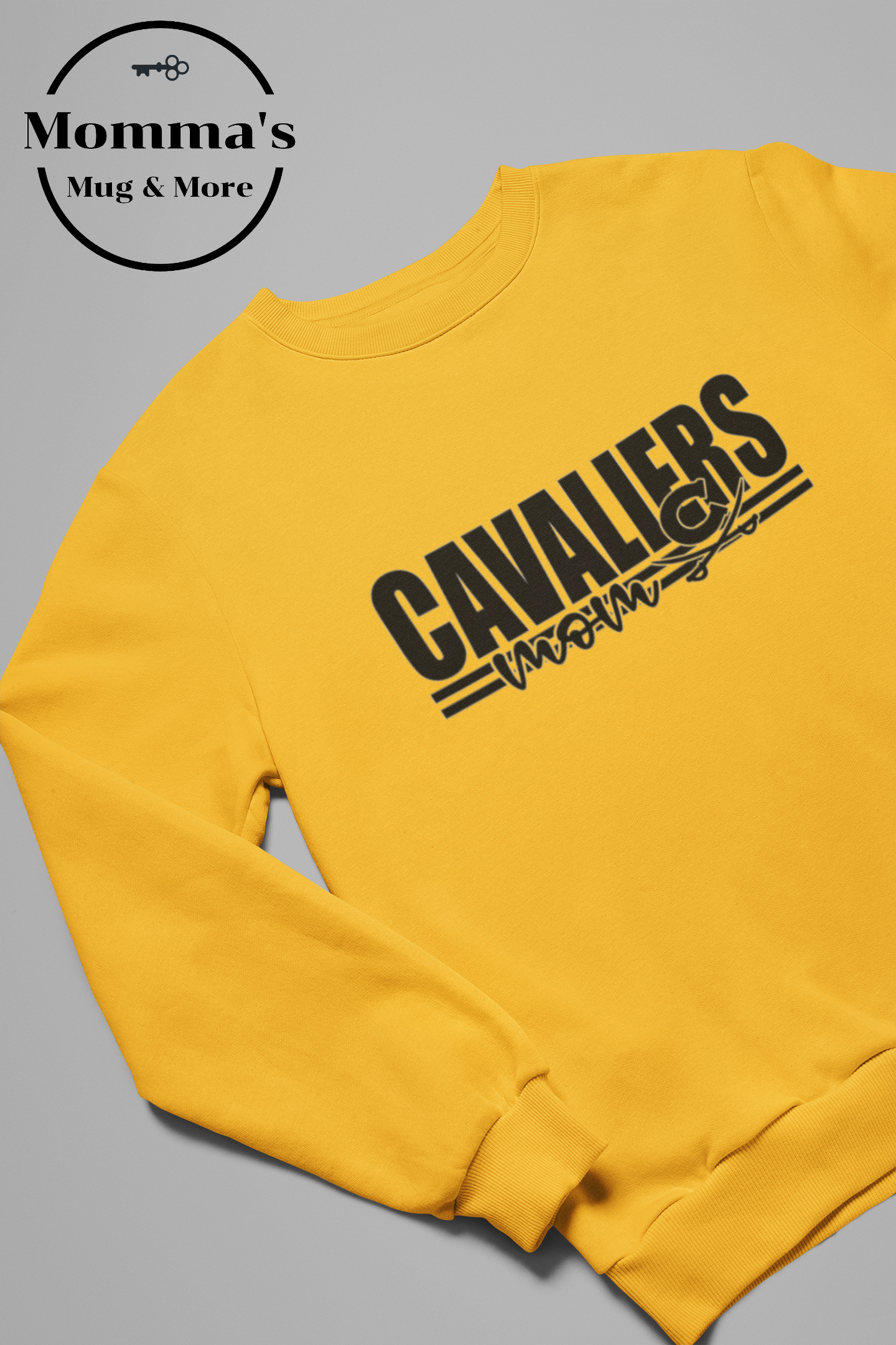 CORUNNA CAVALIERS MOM STRIPED GOLD SWEATSHIRT.png