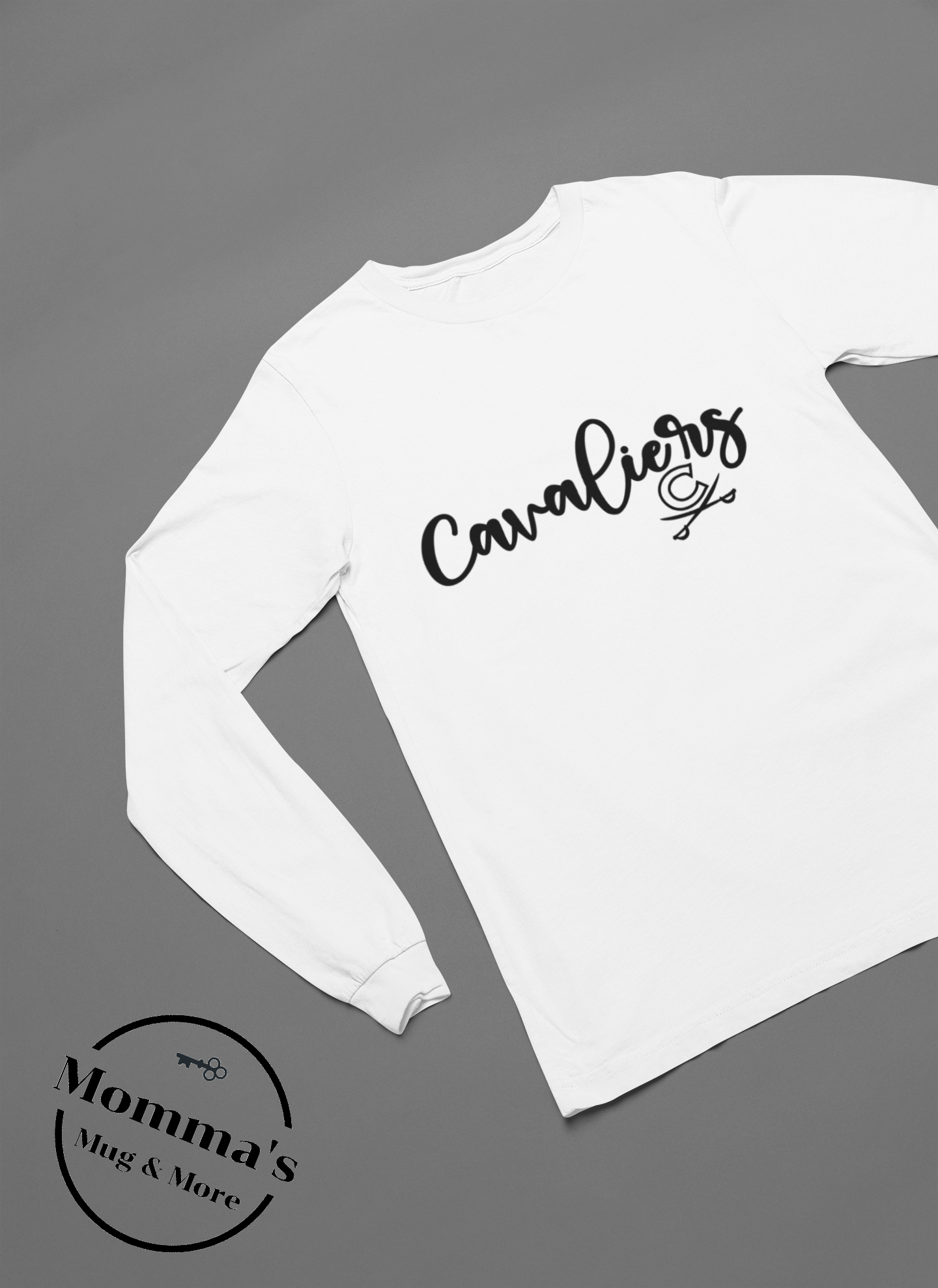 CORUNNA CAVALIERS AND CROSS SWORDS SLEEVED TEE WHITE.png