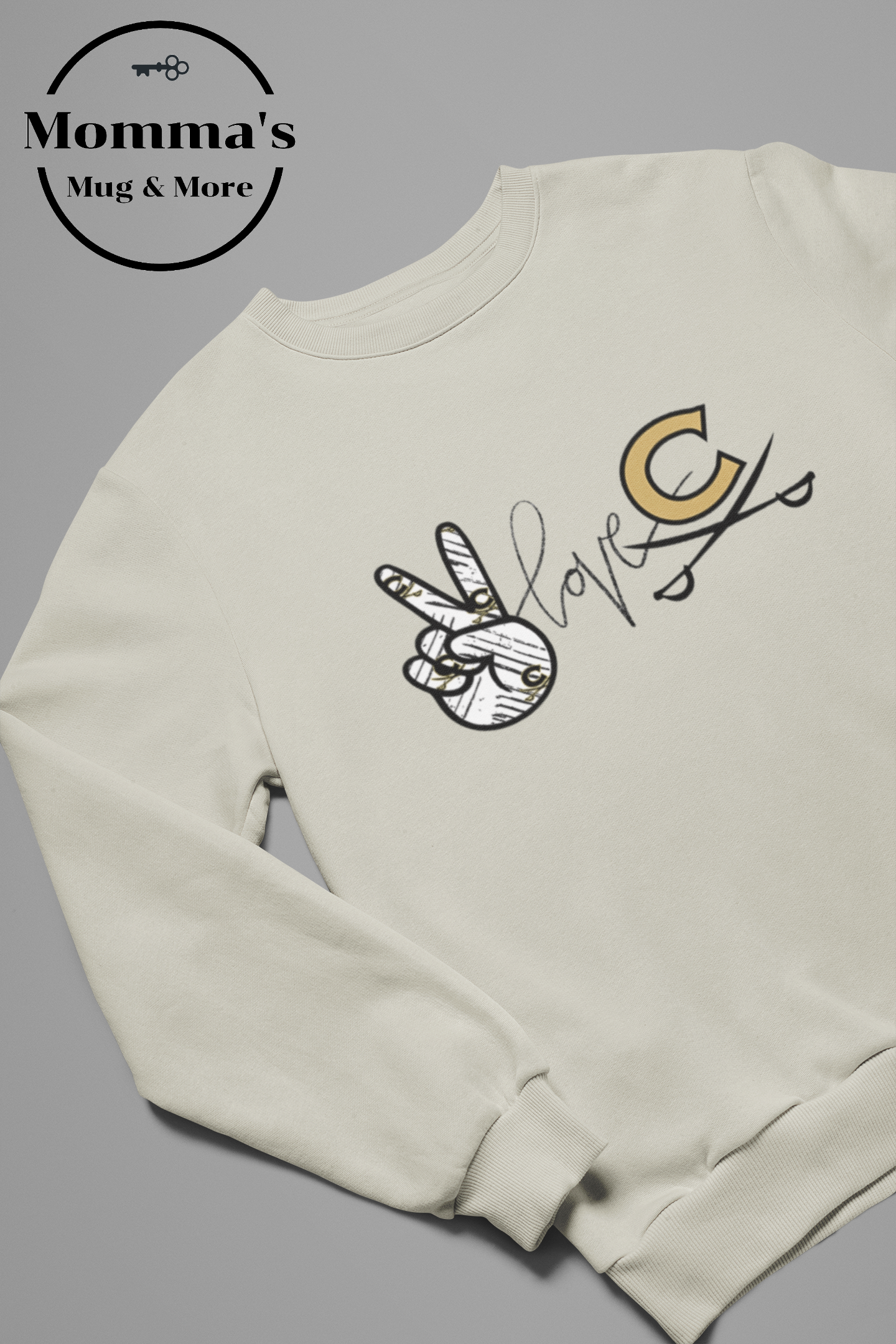 PEACE LOVE CAVALIERS NATURAL CREW SWEATSHIRT.png