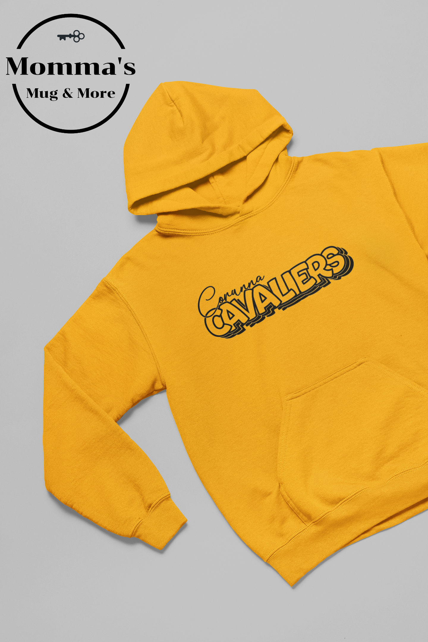 CORUNNA CAVALIERS ON REPEAT GOLD HOODIE.png