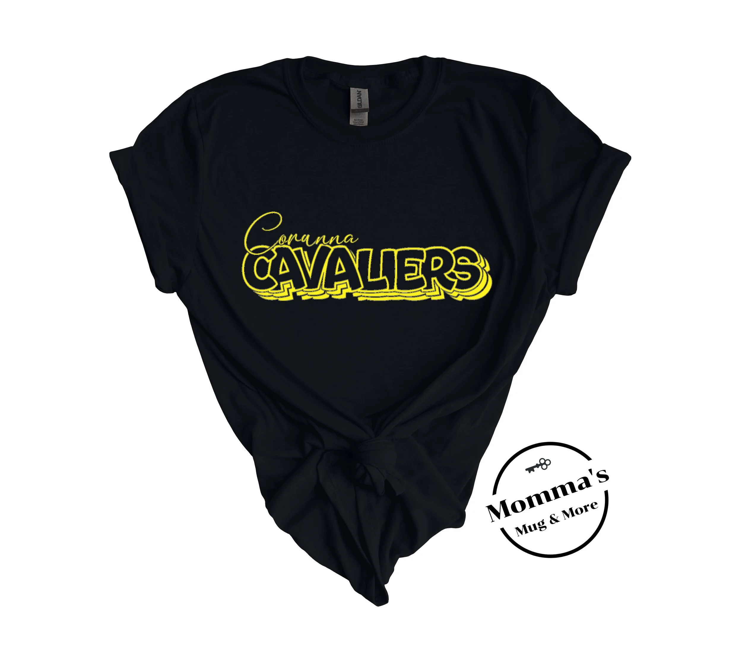 CORUNNA CAVALIERS ON REPEAT BLACK TEE.jpeg