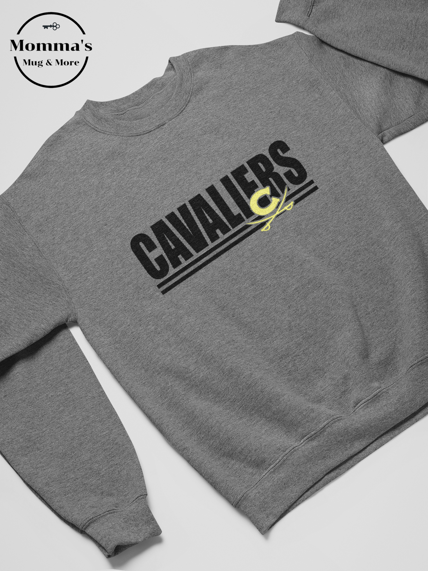 CORUNNA CAVALIERS STACKED MULTI GRAPHITE HEATHER SWEATSHIRT.png