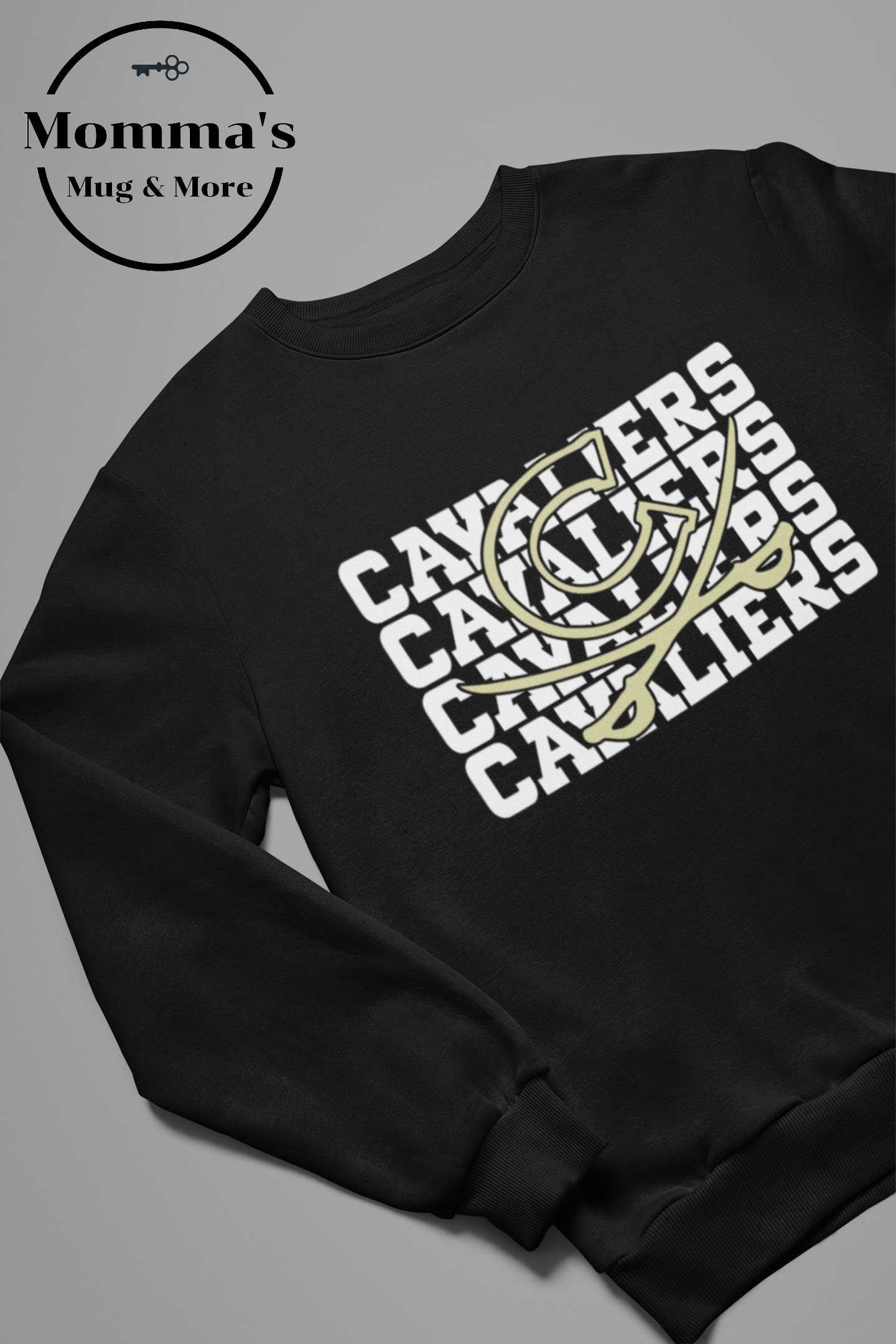 CORUNNA CAVALIERS BIG C LITTLE C BLACK SWEATSHIRT.png