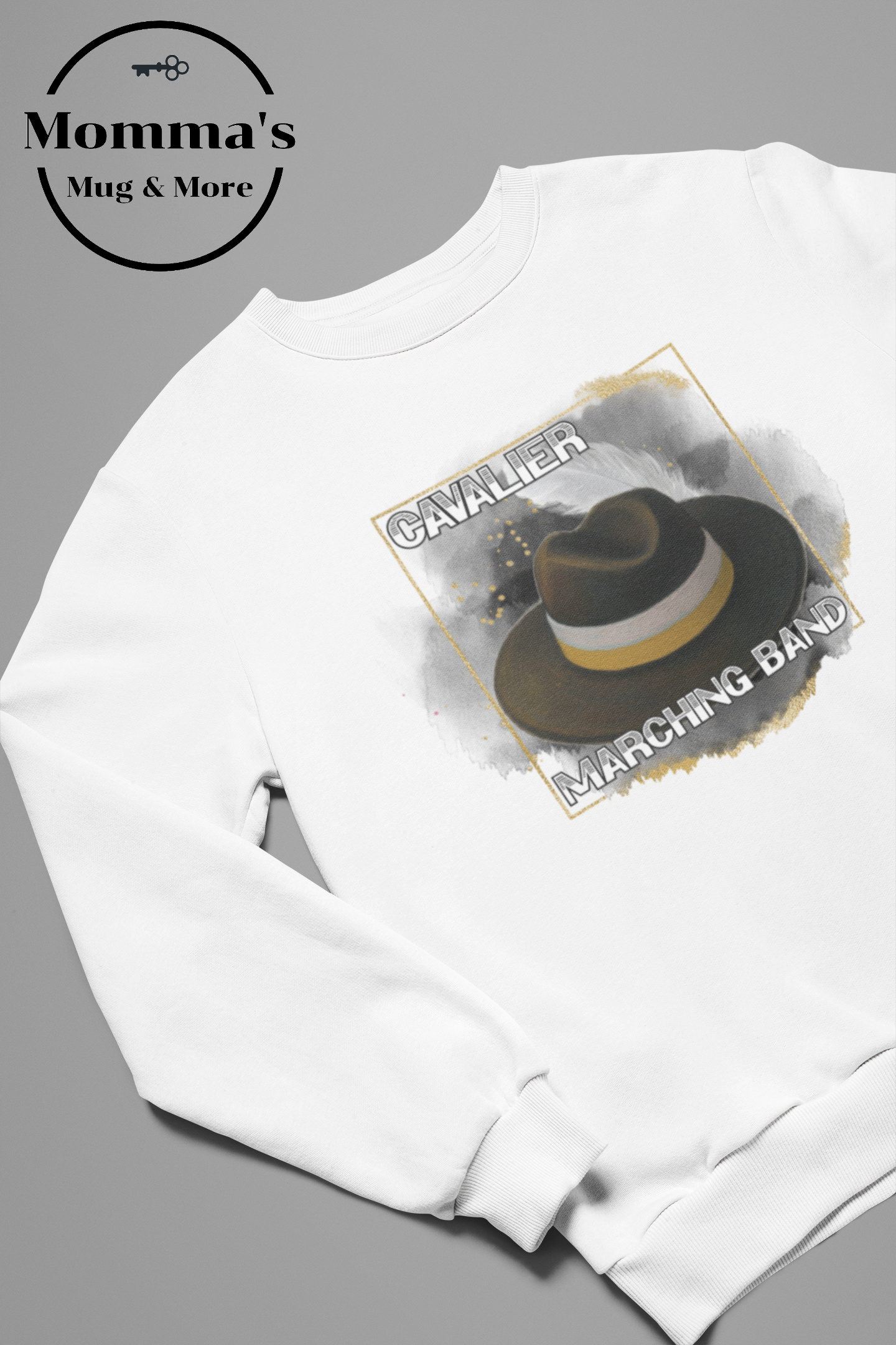 CAVALIERS MARCHING AUSSIE WHITE SWEATSHIRT.png
